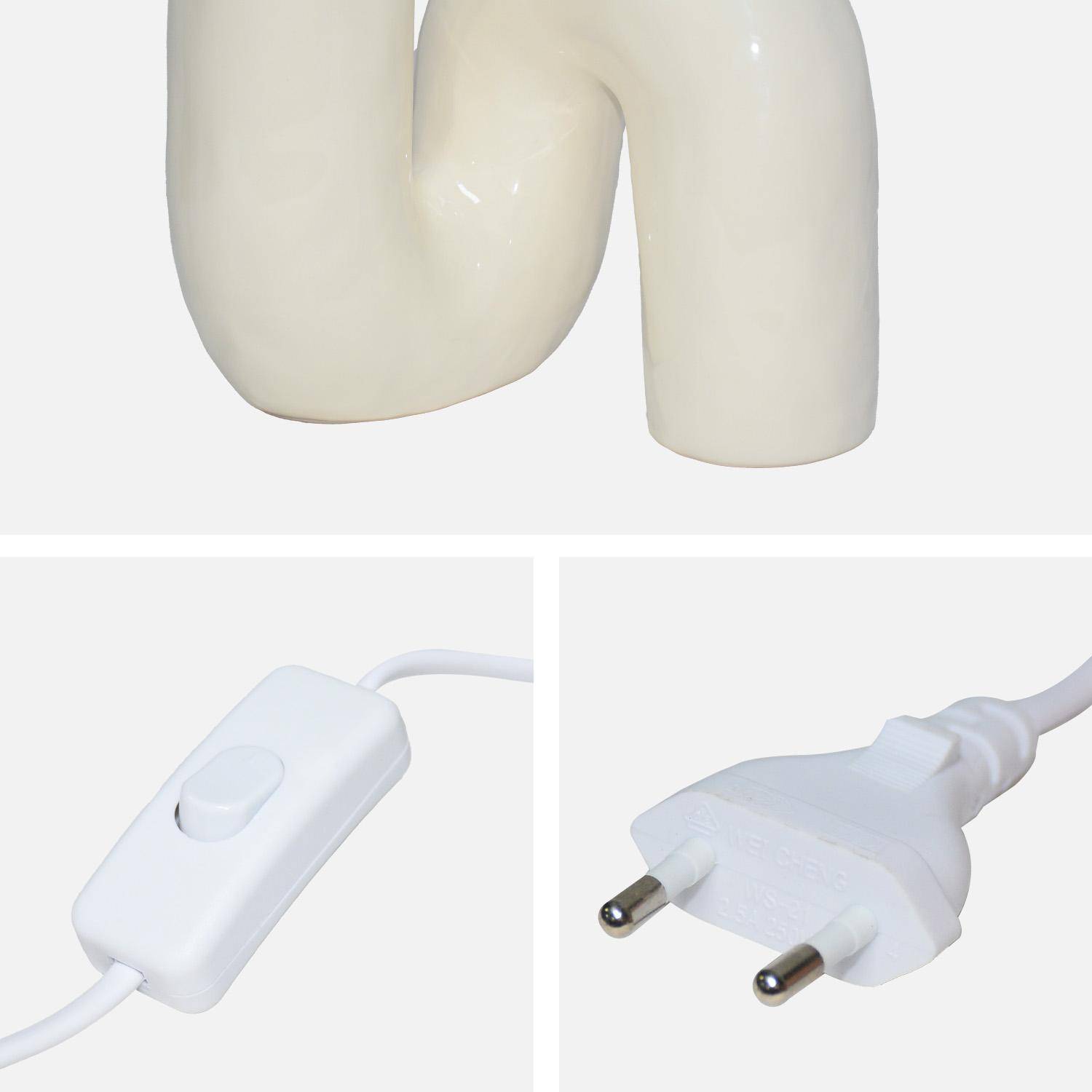 Organische tafellamp geglazuurd keramiek crème 20 x 17,5 x 44,5 cm - Elma,sweeek,Photo5