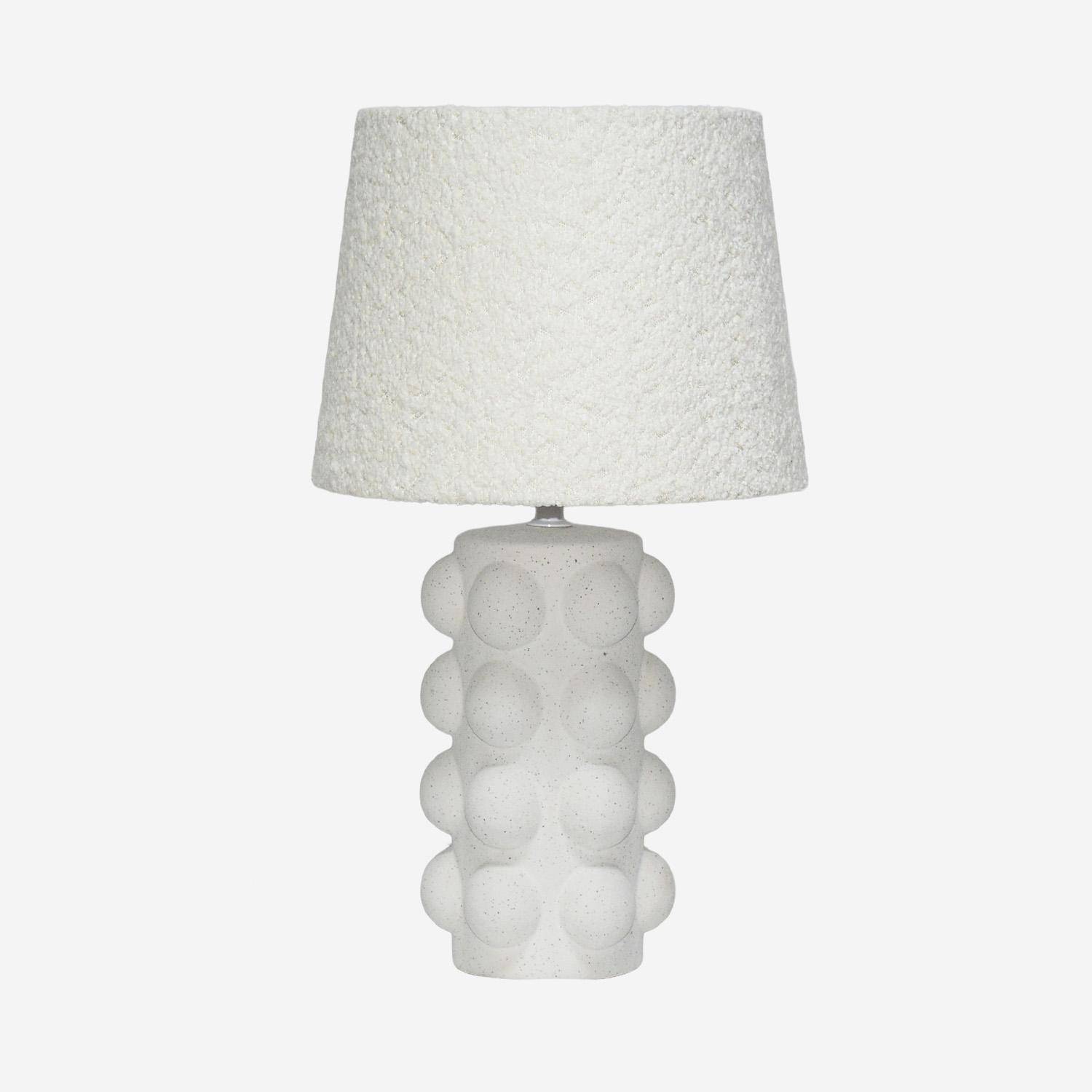 Lâmpada de mesa interior cerâmica, Mia, Branco, 25.5x25.5x44.5 cm,sweeek,Photo3