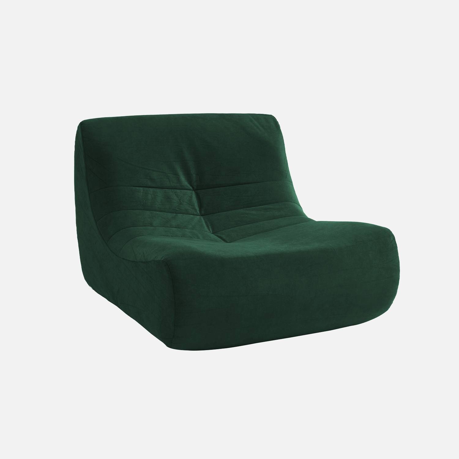 Sillón de terciopelo, 1 plaza, Verde