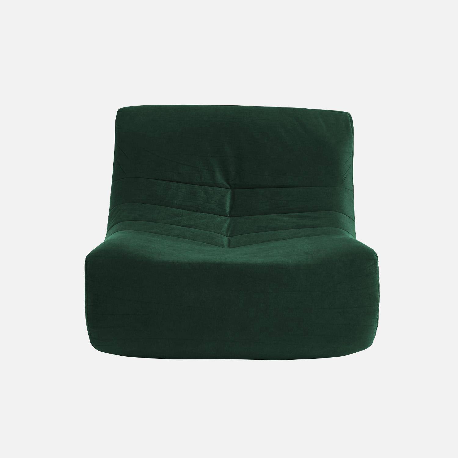 Sillón de terciopelo, 1 plaza, Sokol, Verde, 91x105x72 cm Photo2