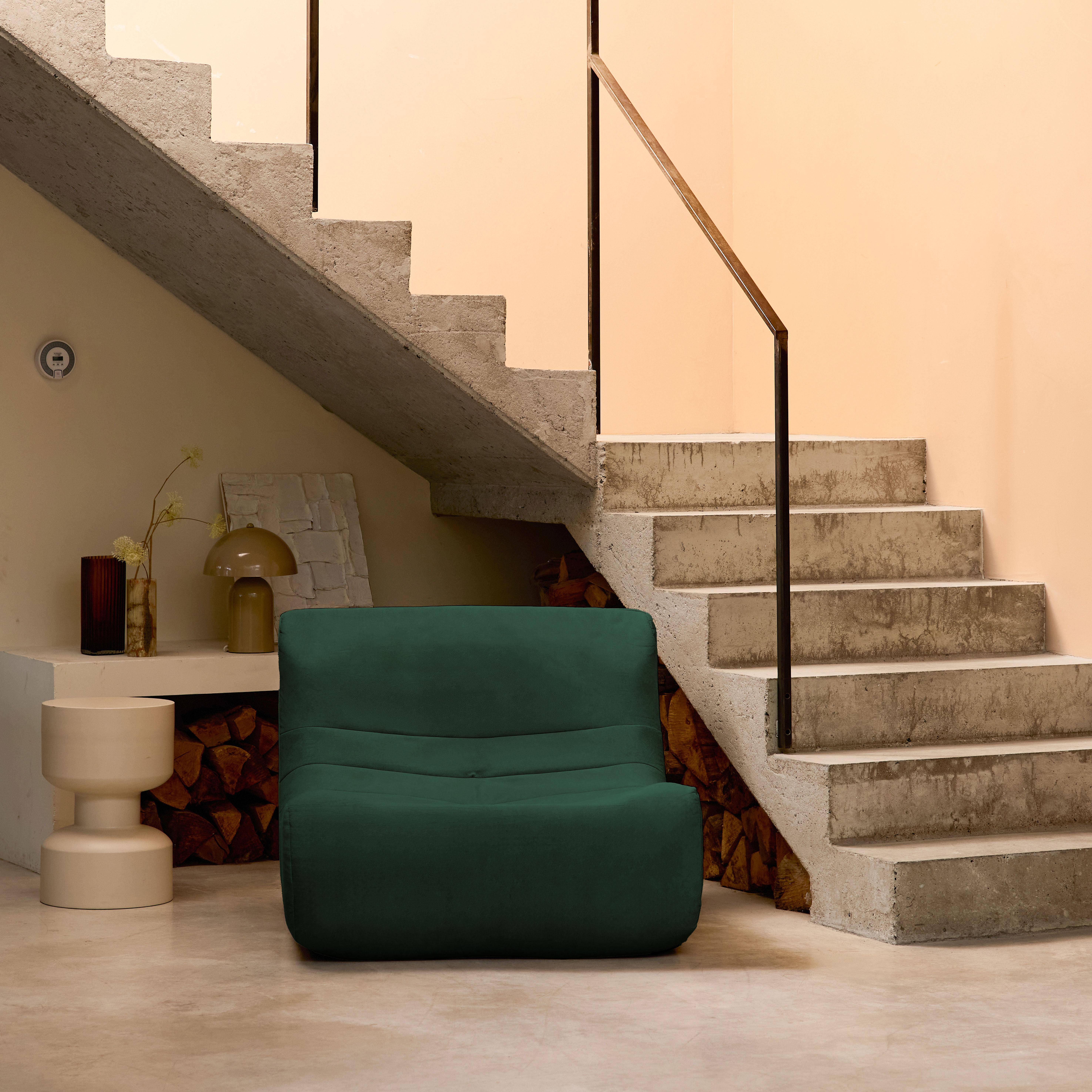 Chauffeuse velours 1 place vert | sweeek