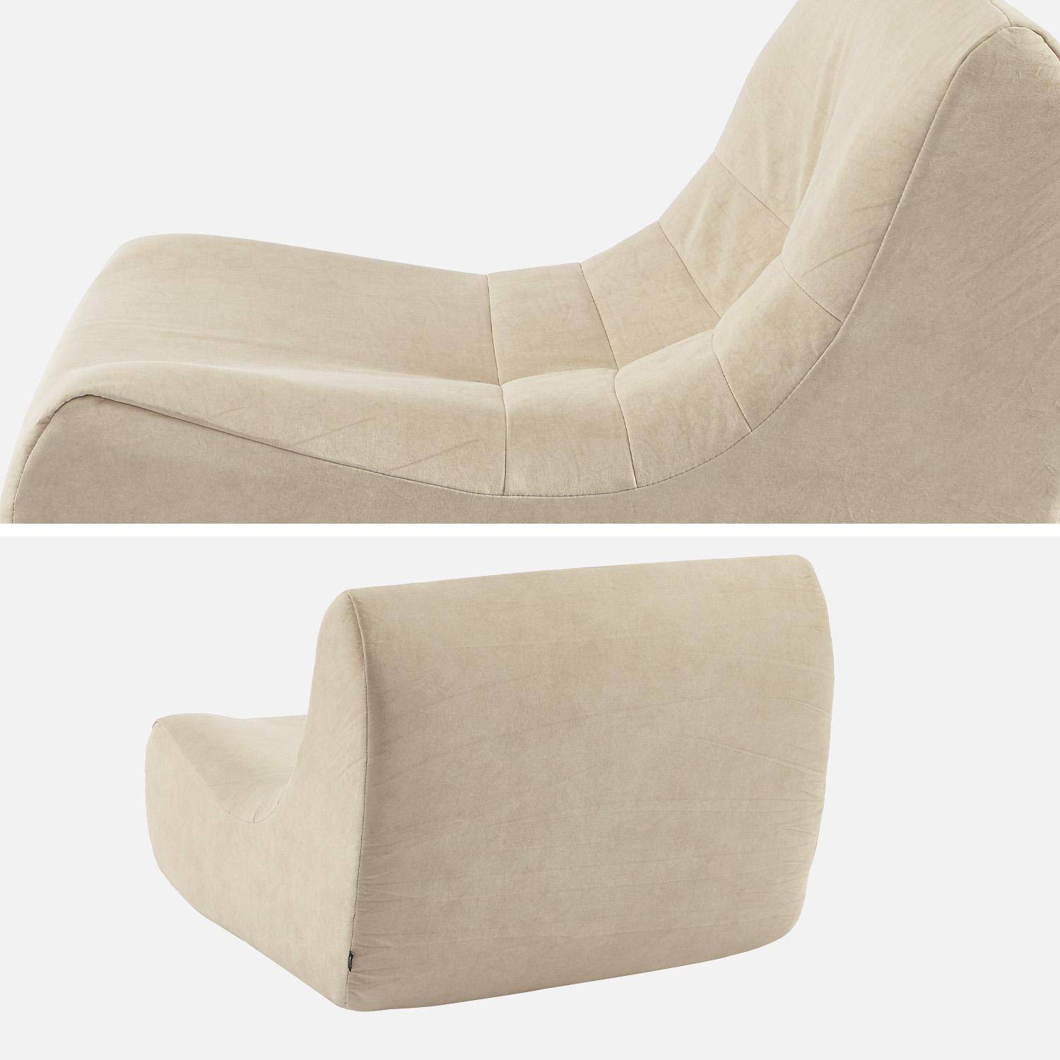 Sillón de terciopelo, 1 plaza, Sokol, Beige, 91x105x72 cm Photo3