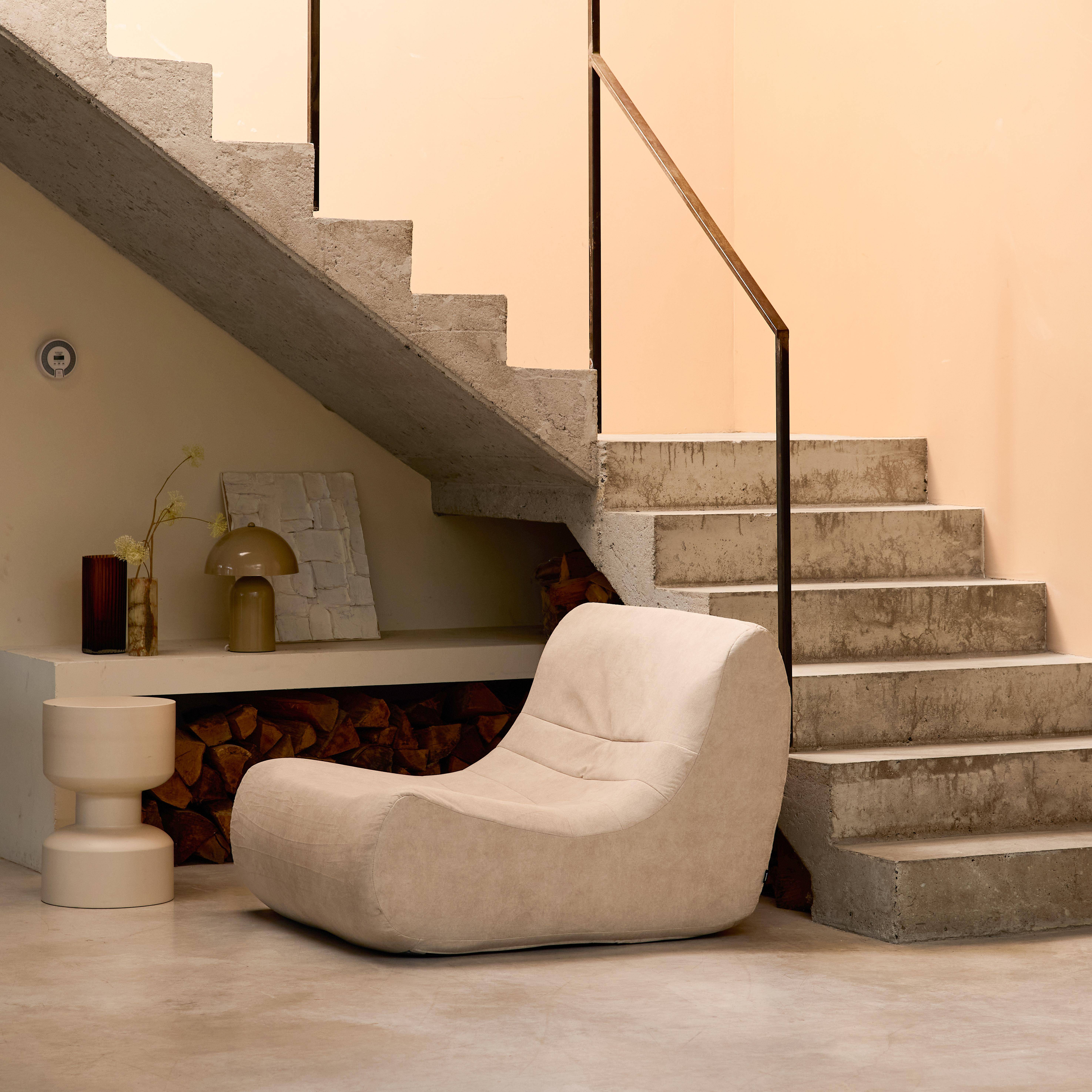 Sessel ohne Armlehne mit Samtbezug in beige - Sokol Photo2
