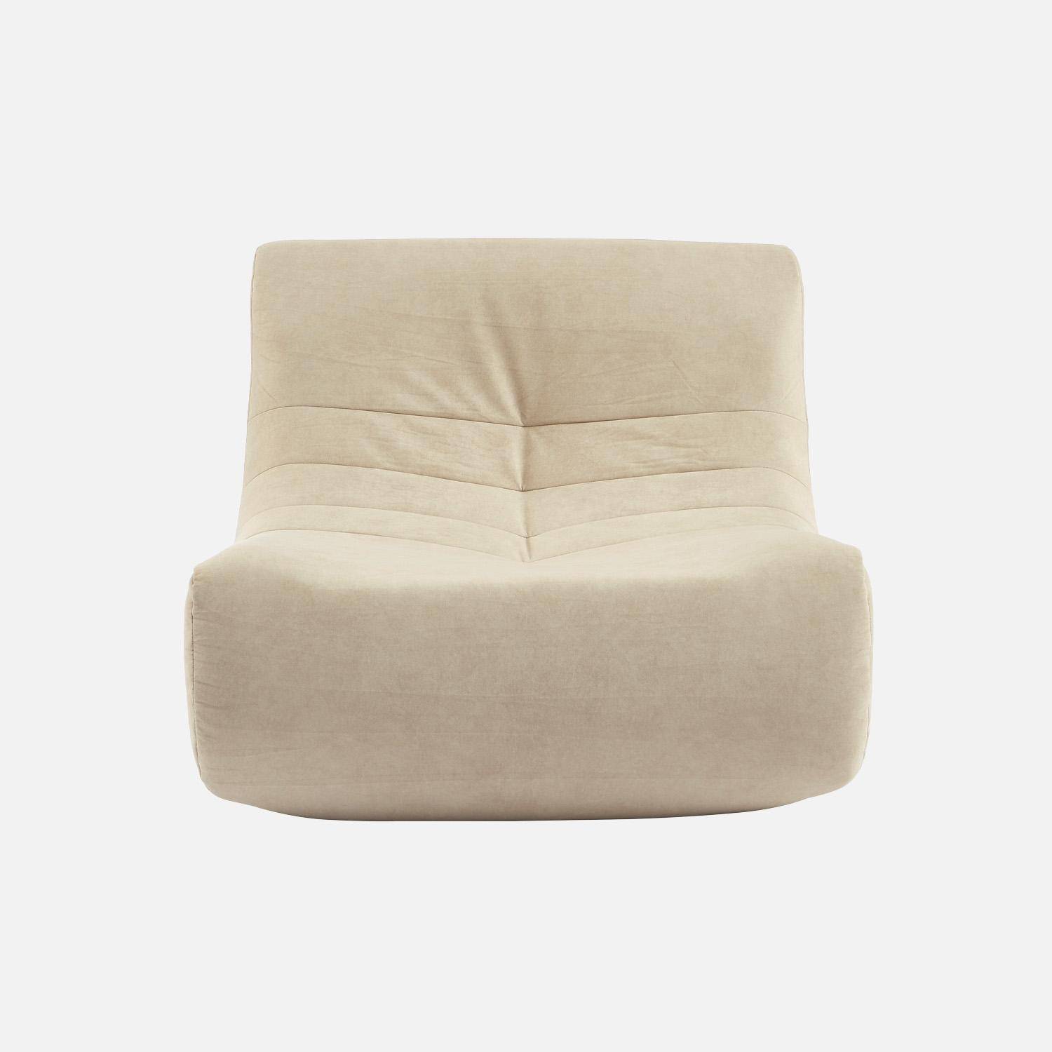 Sillón de terciopelo, 1 plaza, Sokol, Beige, 91x105x72 cm Photo2