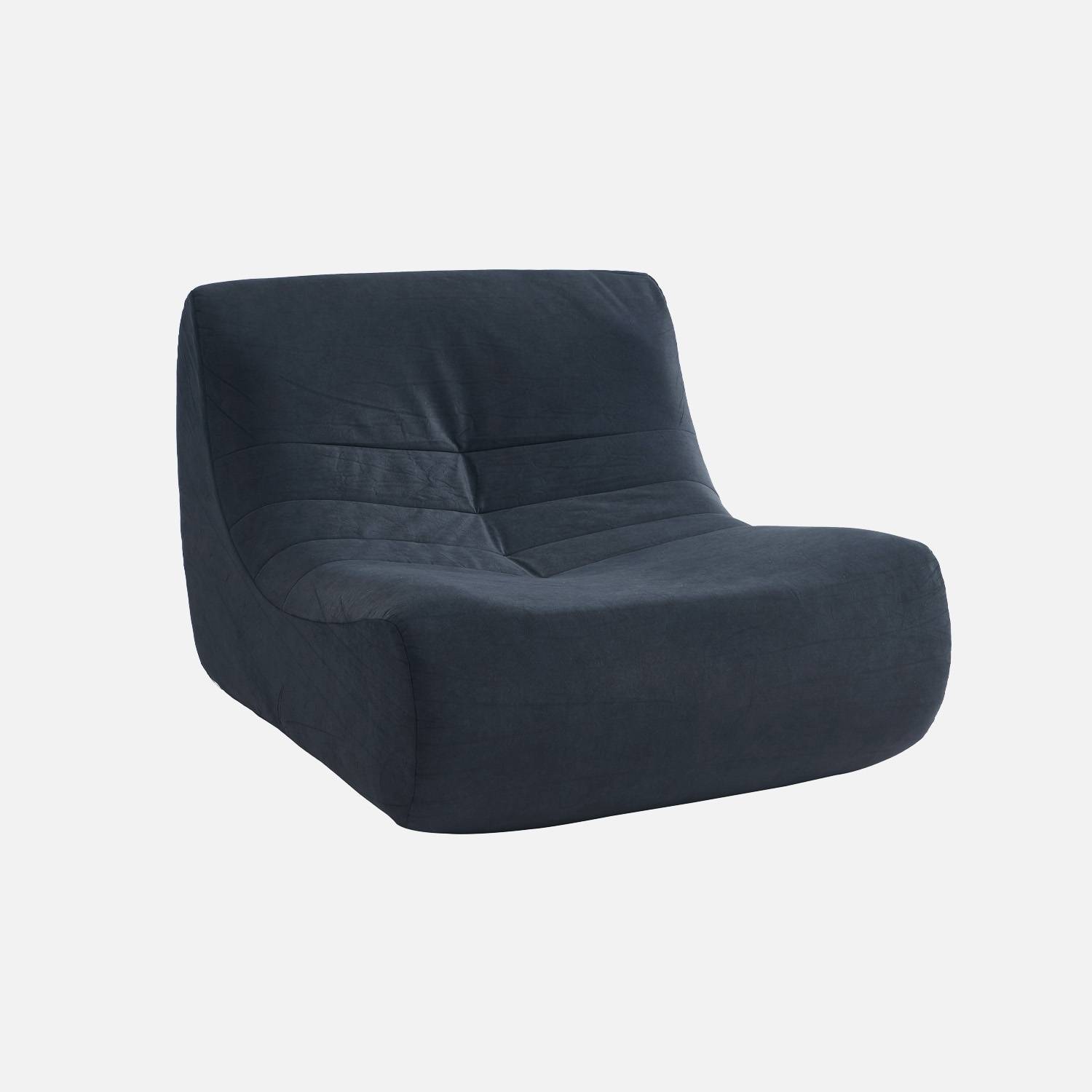 Sillón de terciopelo, 1 plaza, Azul oscuro