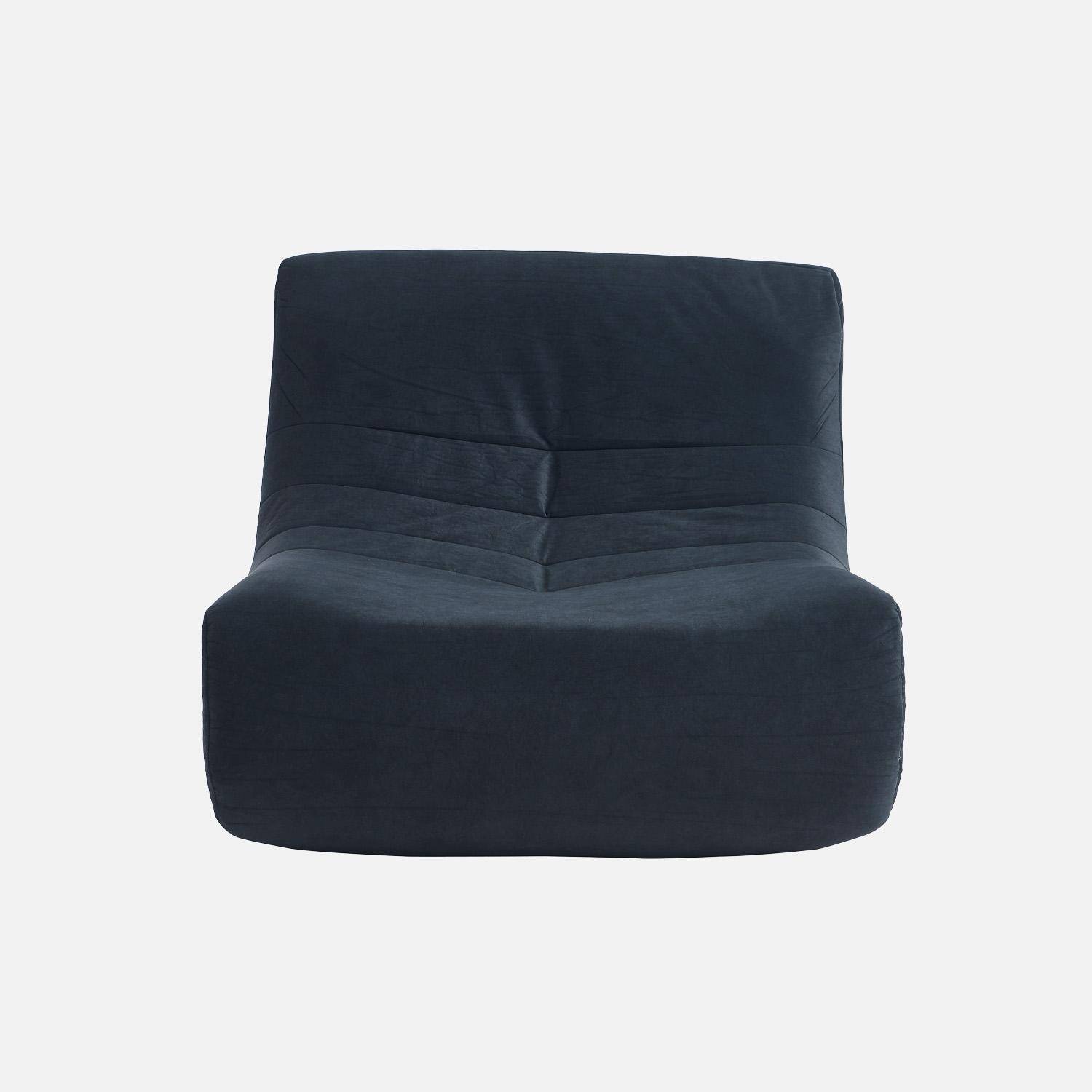 Sillón de terciopelo, 1 plaza, Sokol, Azul oscuro, 91x105x72 cm Photo2