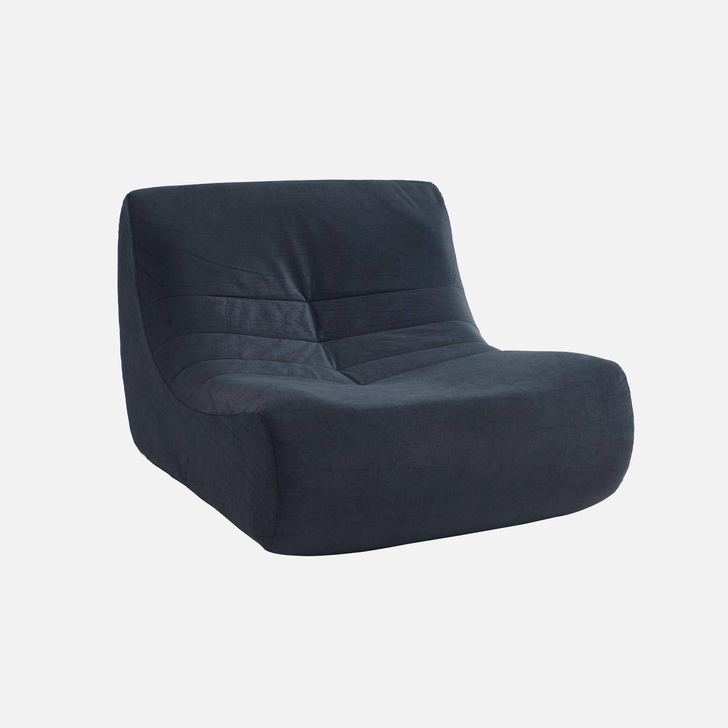 Sillón de terciopelo, 1 plaza, Sokol, Azul oscuro, 91x105x72 cm Photo1