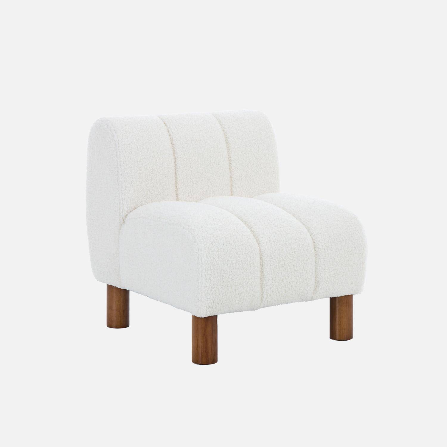 Silla infantil de madera de hevea y borreguito, Angel Kids, Blanco, 47x56.5x52.5 cm Photo1