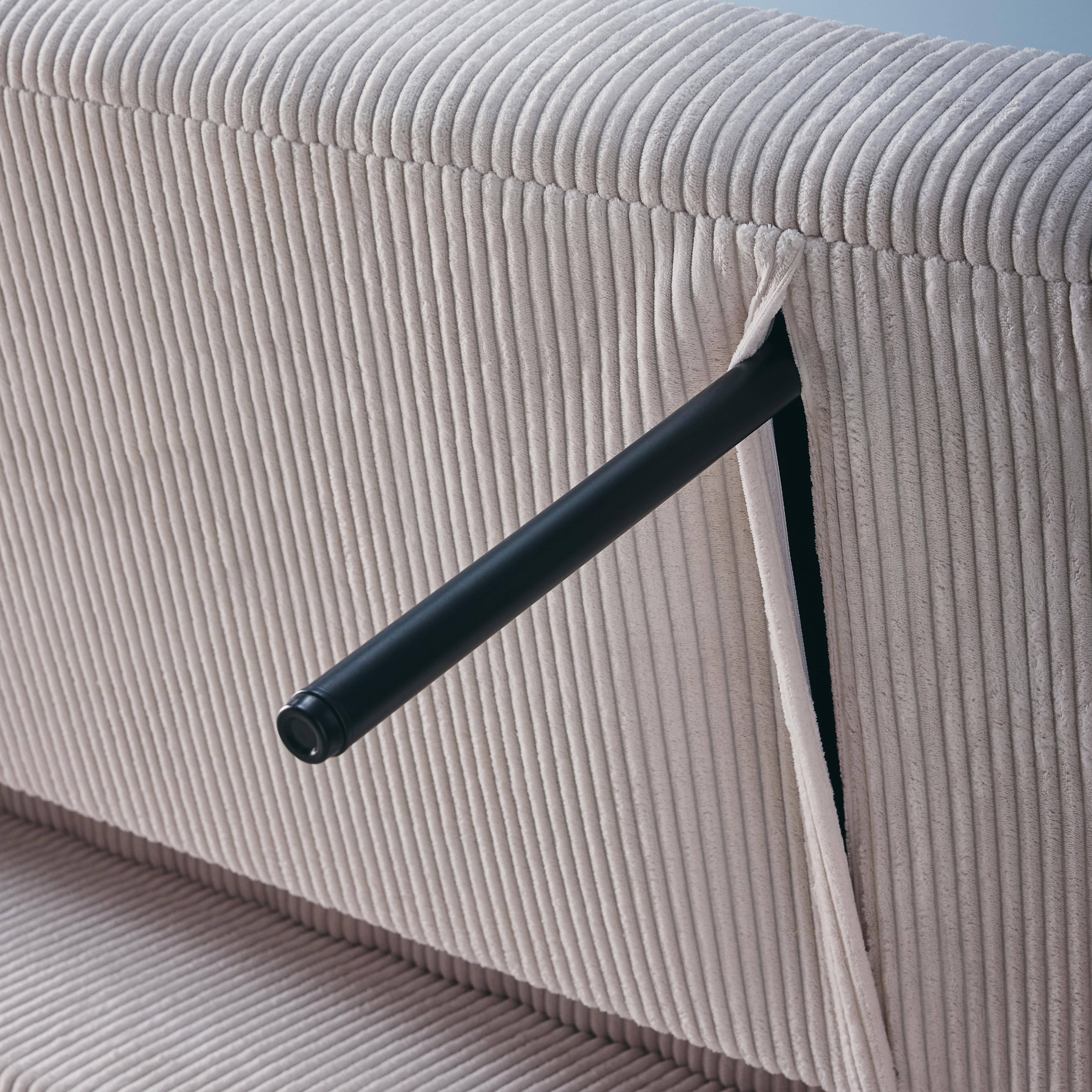 2-Sitzer Schlafsofa mit Cordbezug in weiß B 168 x T 90 x H 88 cm - Lino,sweeek,Photo5