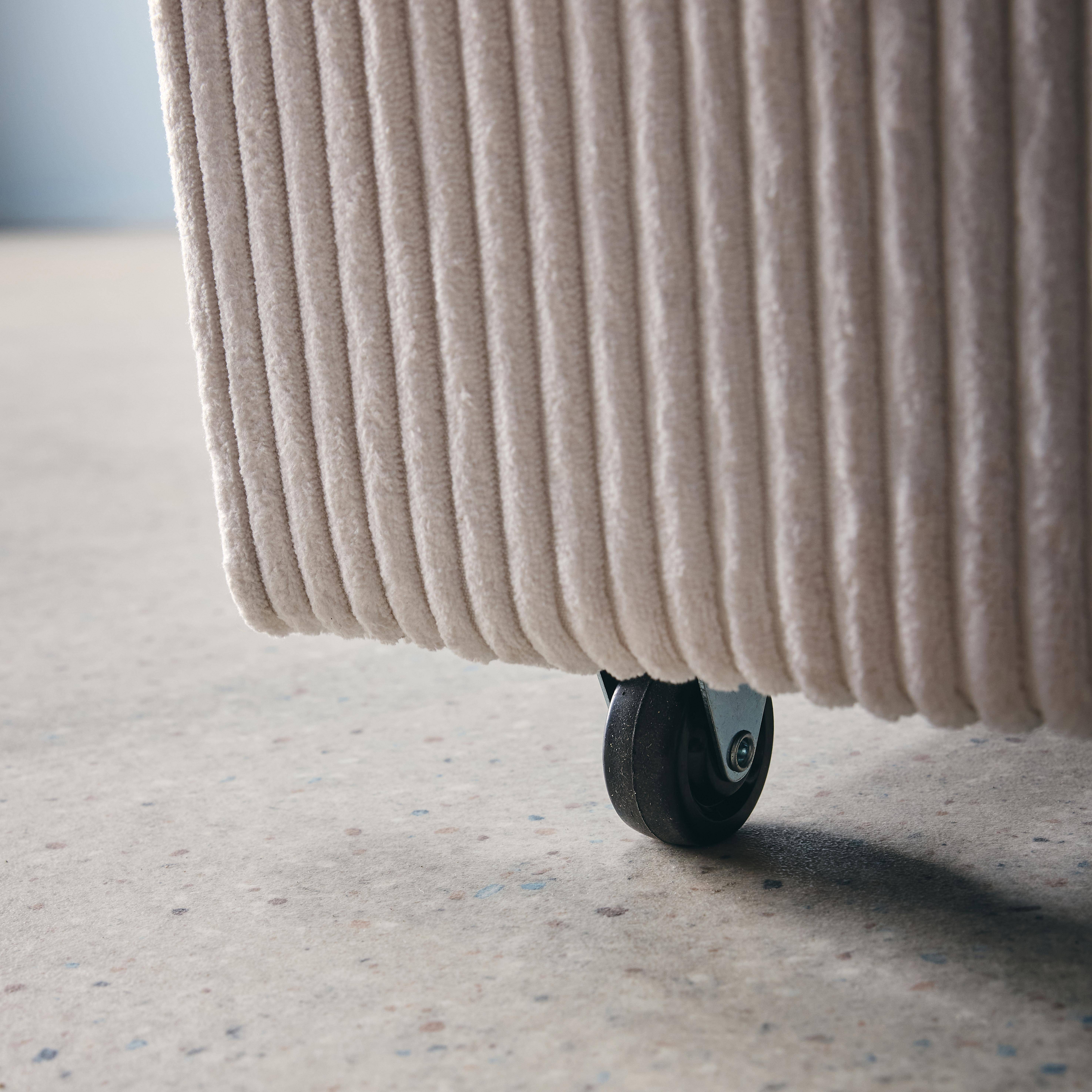 2-Sitzer Schlafsofa mit Cordbezug in weiß B 168 x T 90 x H 88 cm - Lino,sweeek,Photo4