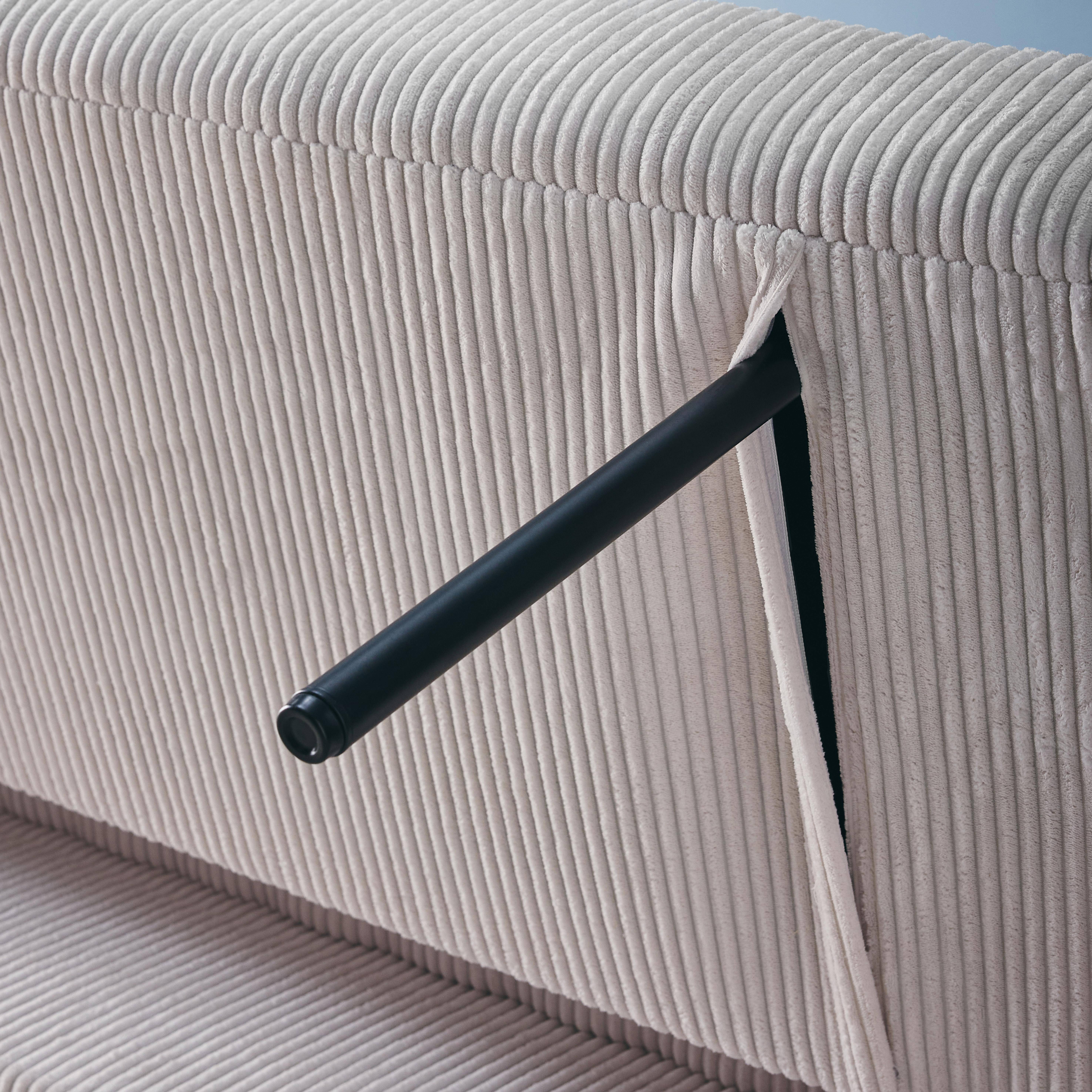 2-Sitzer Schlafsofa mit Cordbezug in weiß B 168 x T 90 x H 88 cm - Lino,sweeek,Photo8