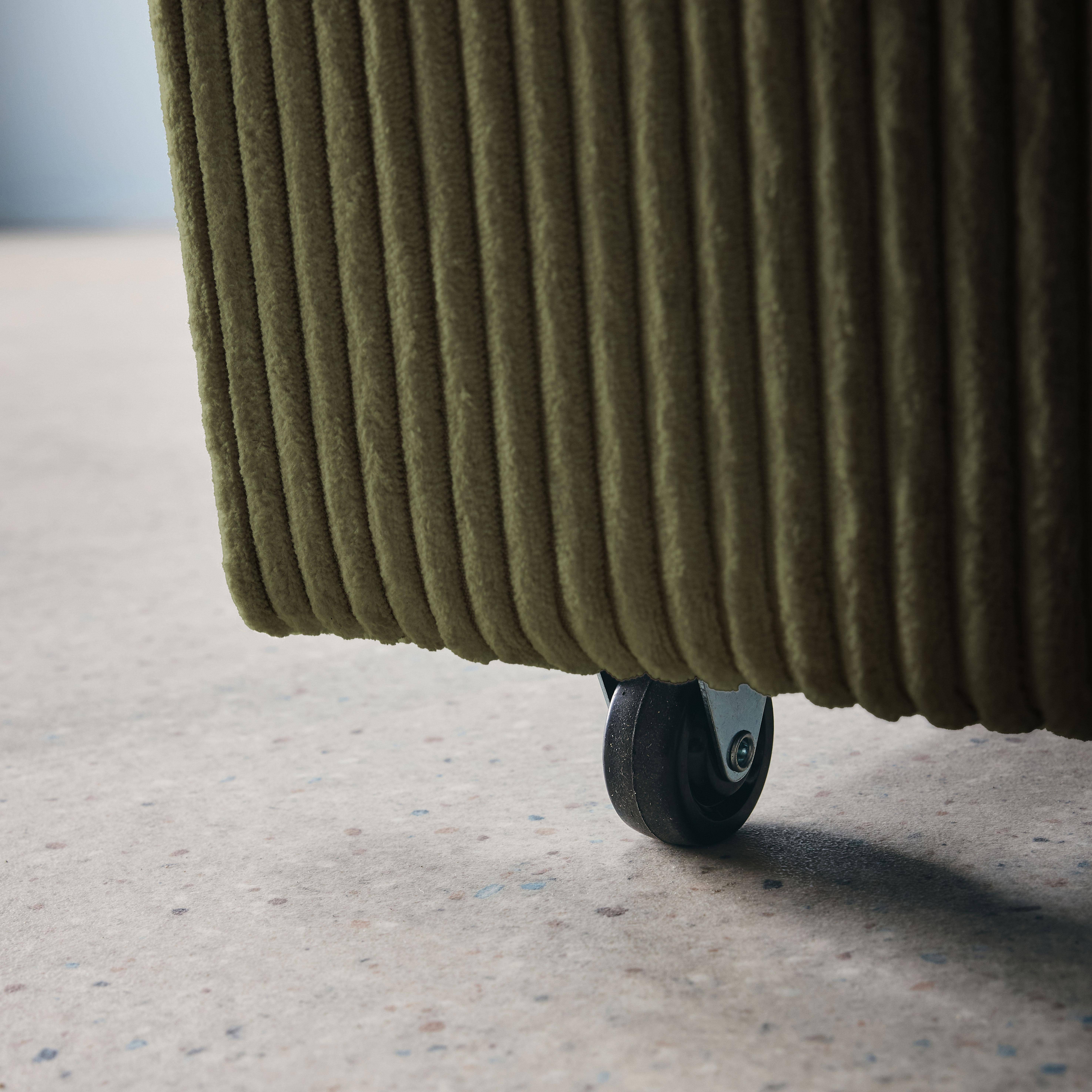 Slaapbank 2 plaatsen kakigroen ribfluweel L 168 x B 90 x H 88cm - Lino Photo7