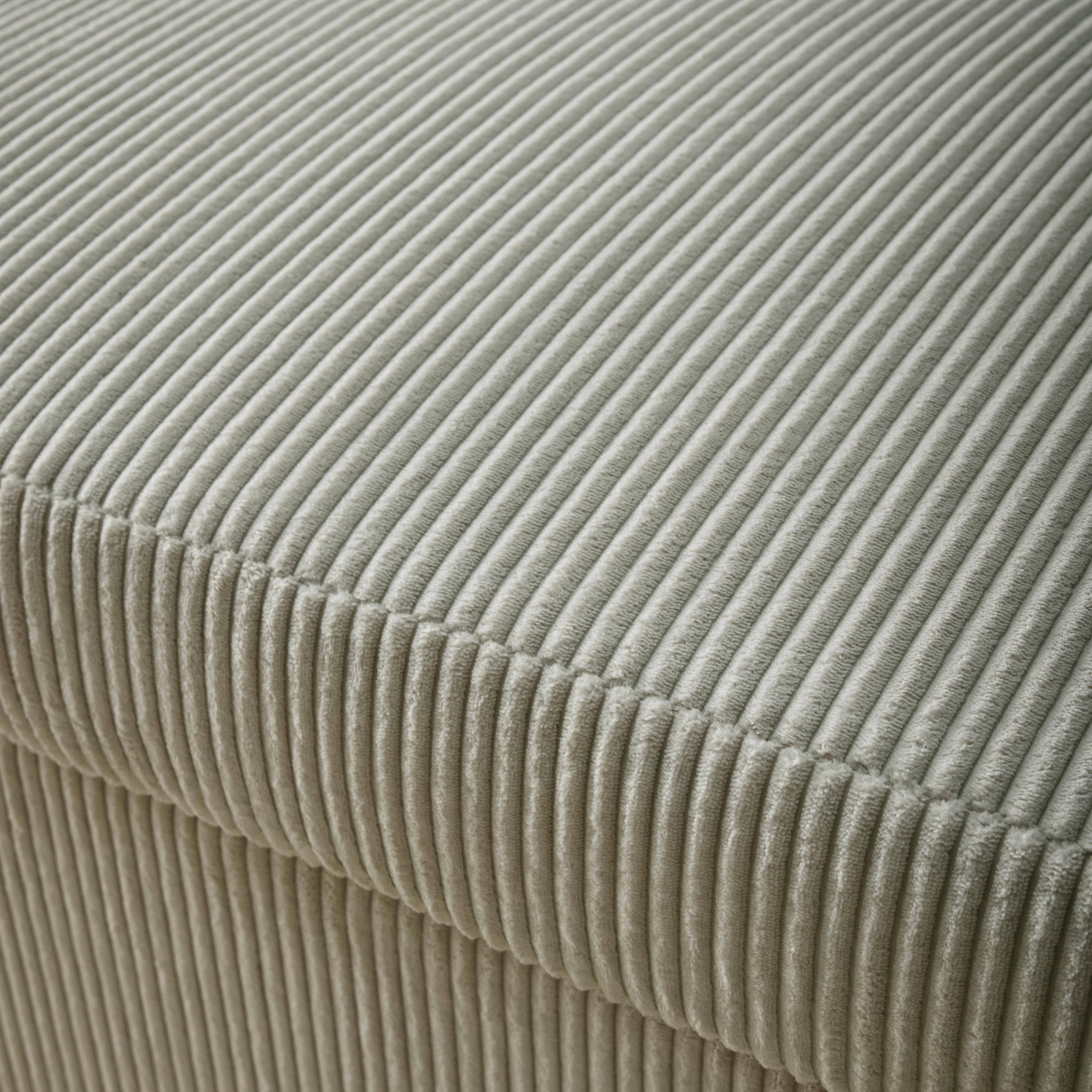 Afgeronde tweezits slaapbank in lichtgrijs ribfluweel L 168 x B 90 x H 88cm - Lino Photo6