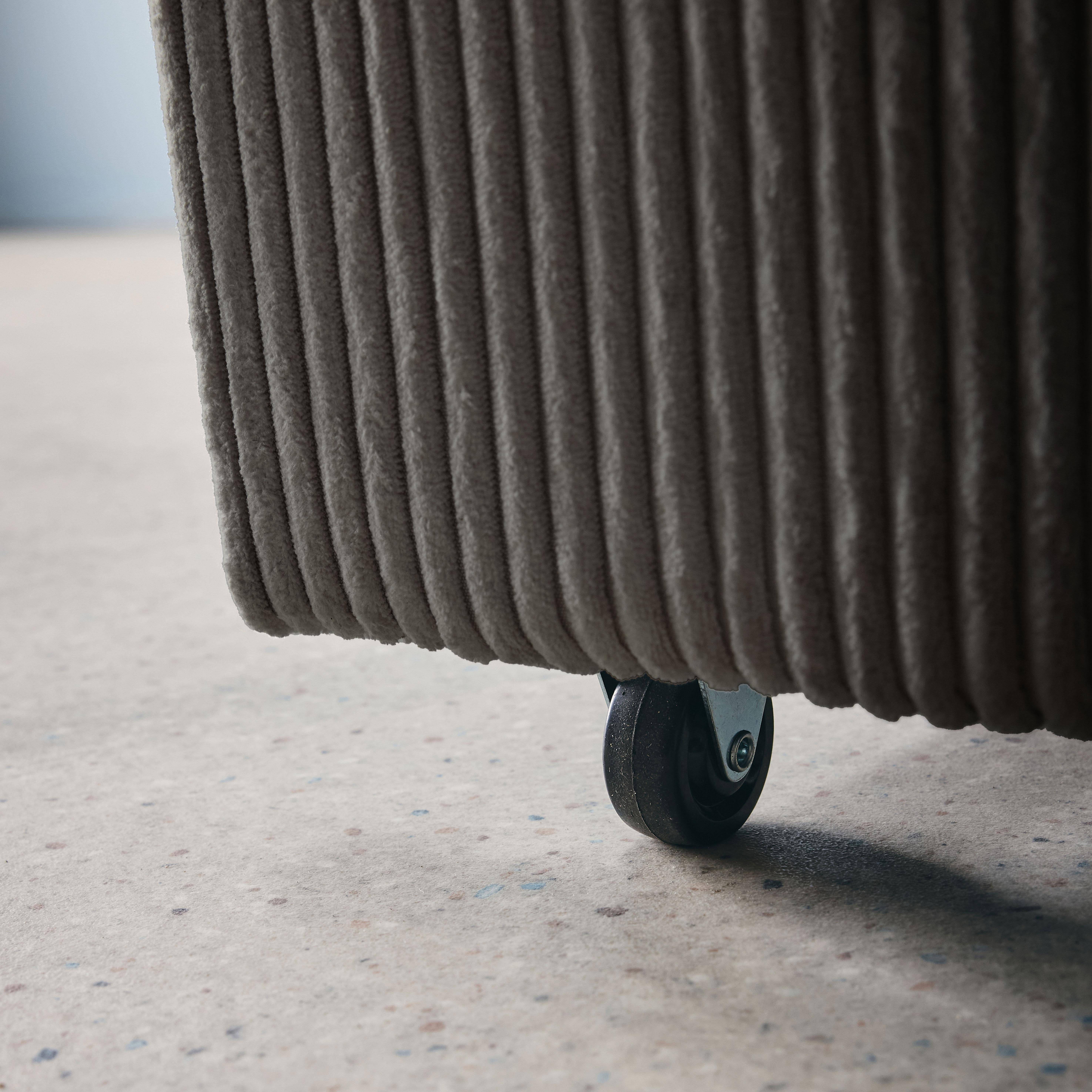 Afgeronde tweezits slaapbank in donkergrijze ribfluweel L 168 x B 90 x H 88 cm - Lino Photo7