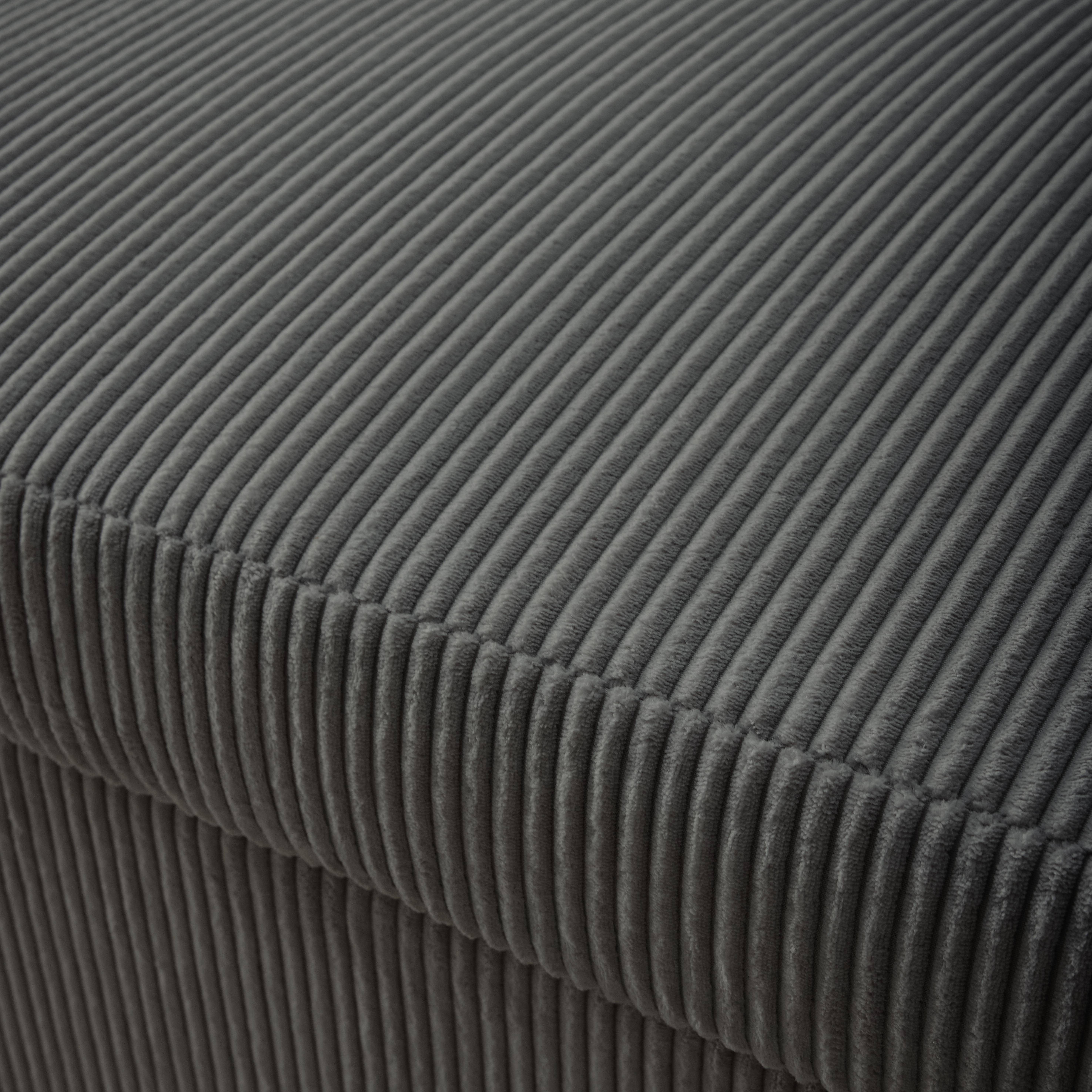 Afgeronde tweezits slaapbank in donkergrijze ribfluweel L 168 x B 90 x H 88 cm - Lino,sweeek,Photo6