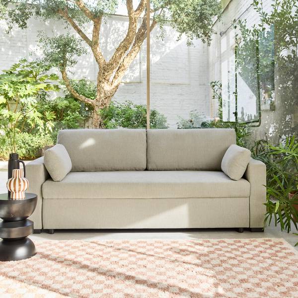 3-Sitzer Schlafsofa Chenille-Bezug in beige