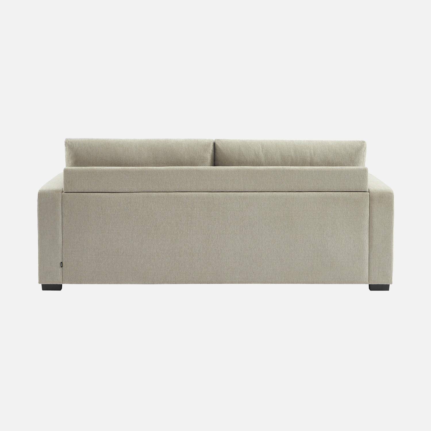 Sofá cama 3 plazas tela chenilla, Easy, Beige, 211x90x86 cm Photo3