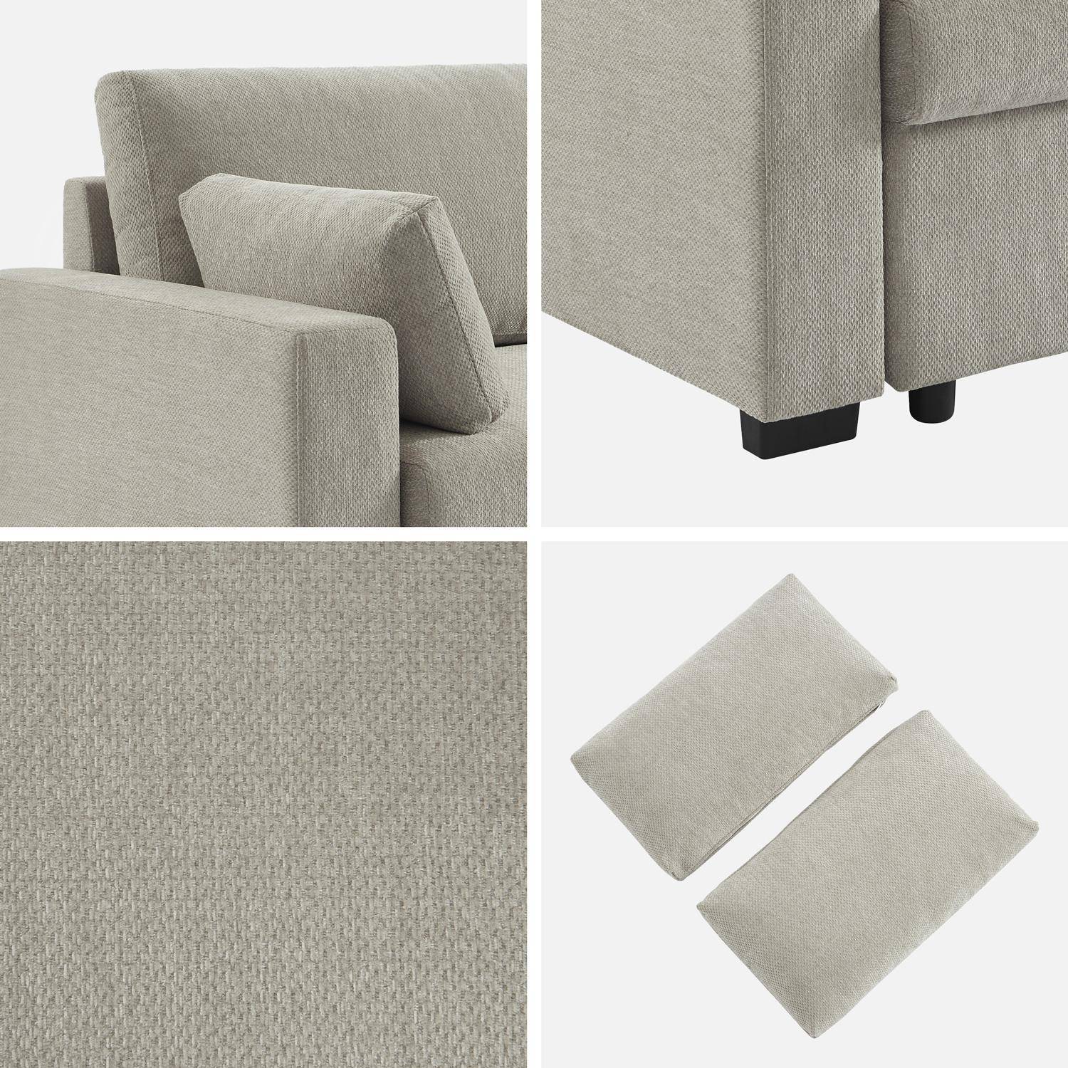 Sofá cama 3 plazas tela , Easy, Gris claro, 211x90x86 cm,sweeek,Photo6