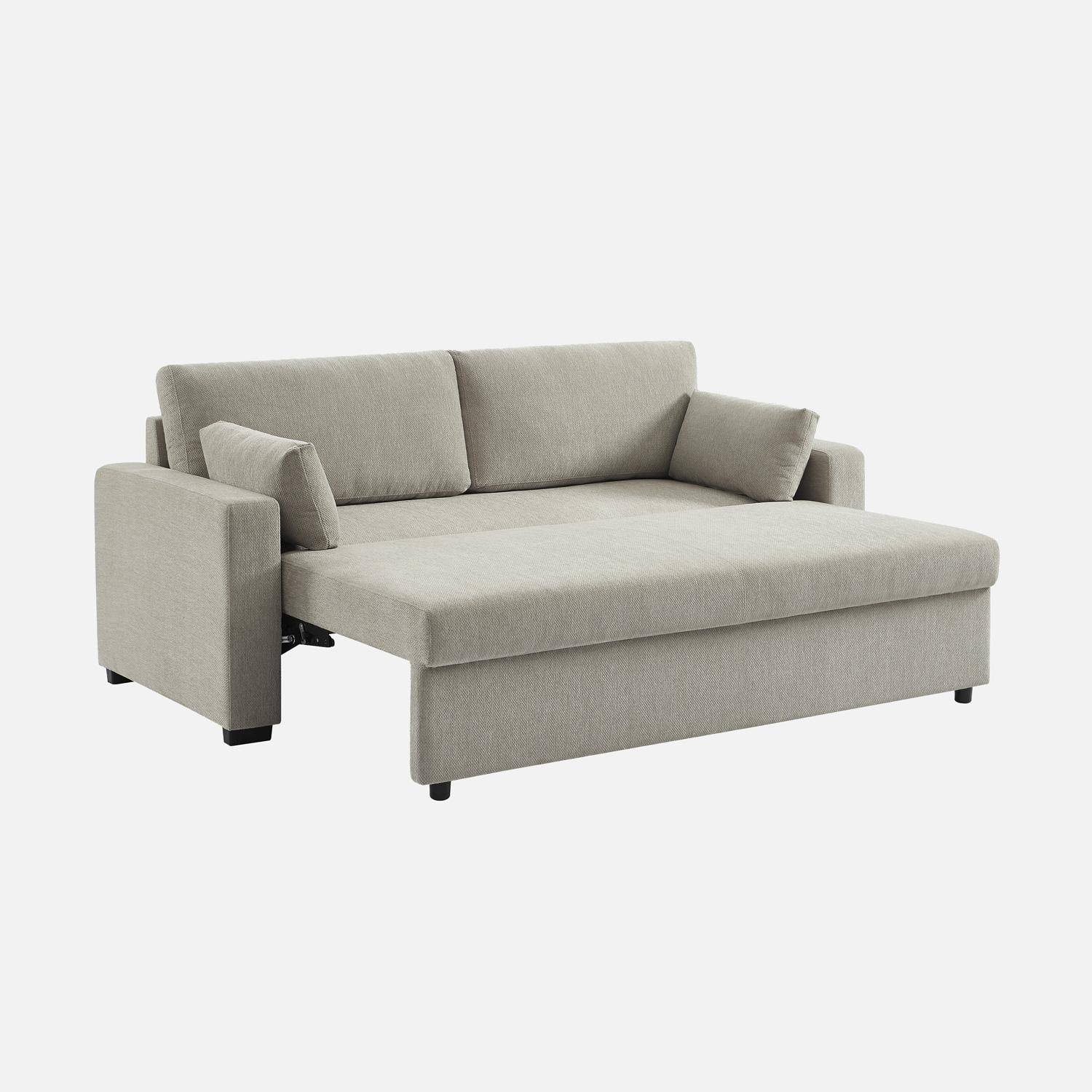 Sofá cama 3 plazas tela , Easy, Gris claro, 211x90x86 cm,sweeek,Photo4