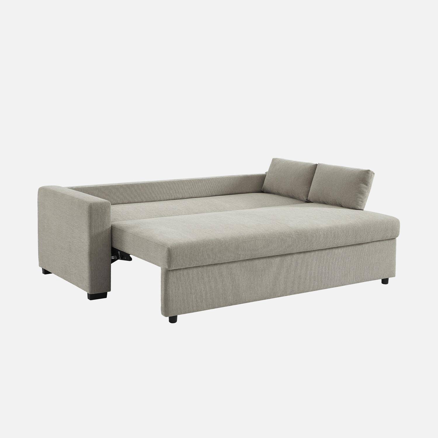 Sofá cama 3 plazas tela , Easy, Gris claro, 211x90x86 cm,sweeek,Photo5