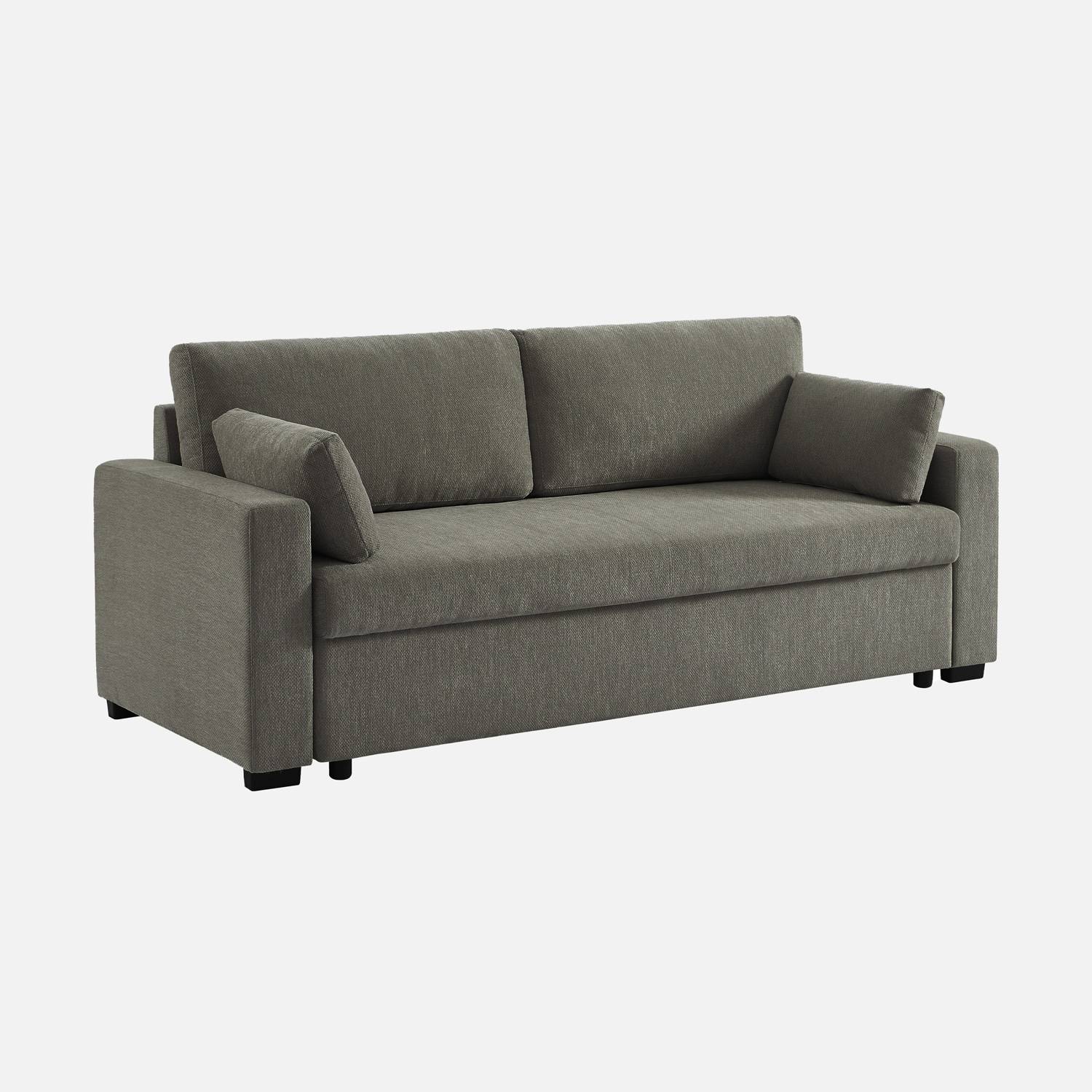 Sofá cama 3 plazas tela , Gris oscuro