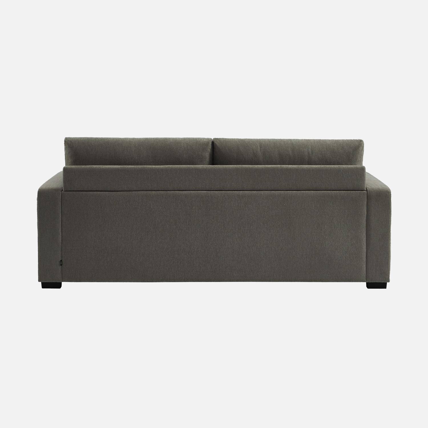 Divano letto 3 posti tessuto ciniglia, Easy, Grigio scuro, 211x90x86 cm Photo3