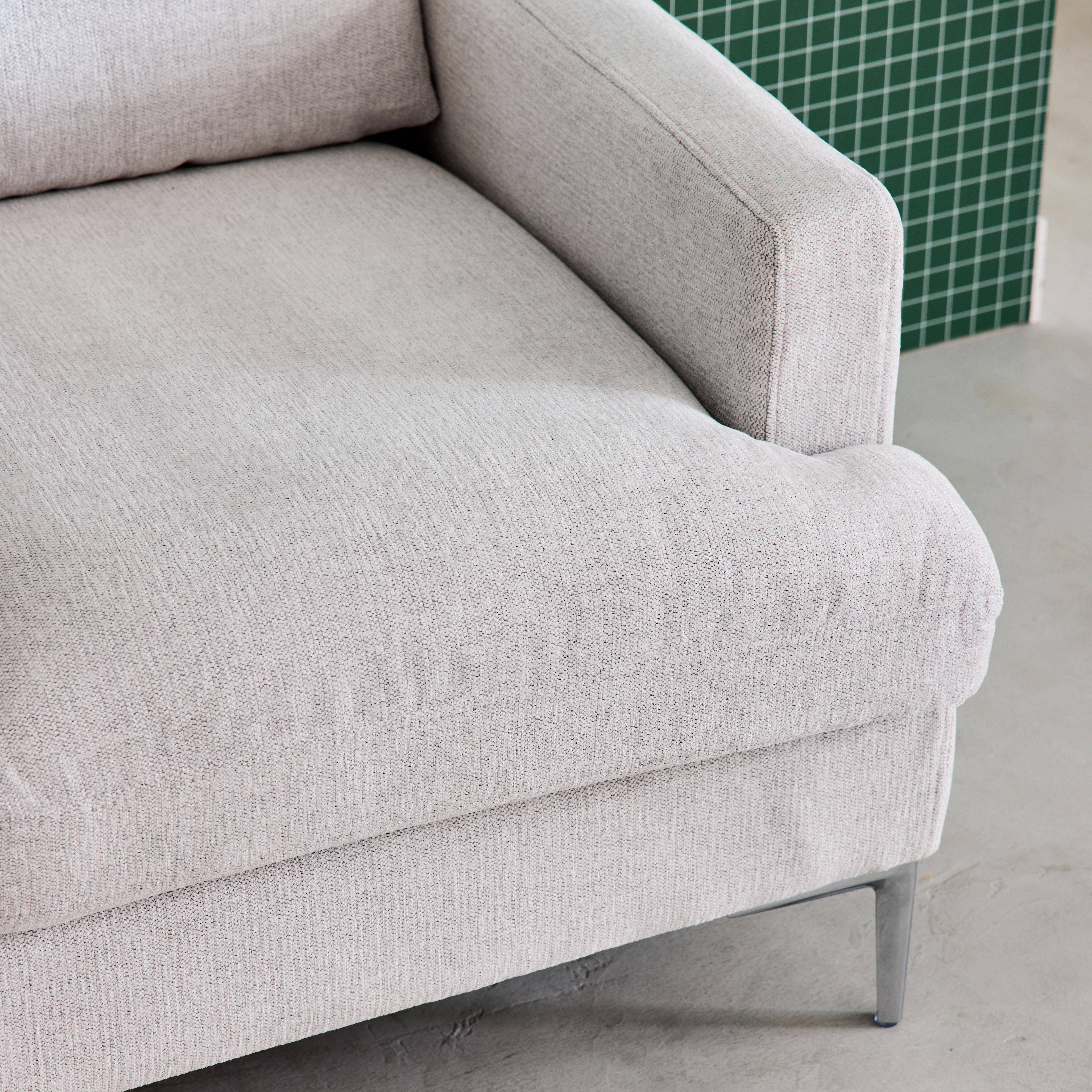 Canapé 2 places en tissu blanc cassé L 143 x P 90 x H 89cm - Hans Photo3