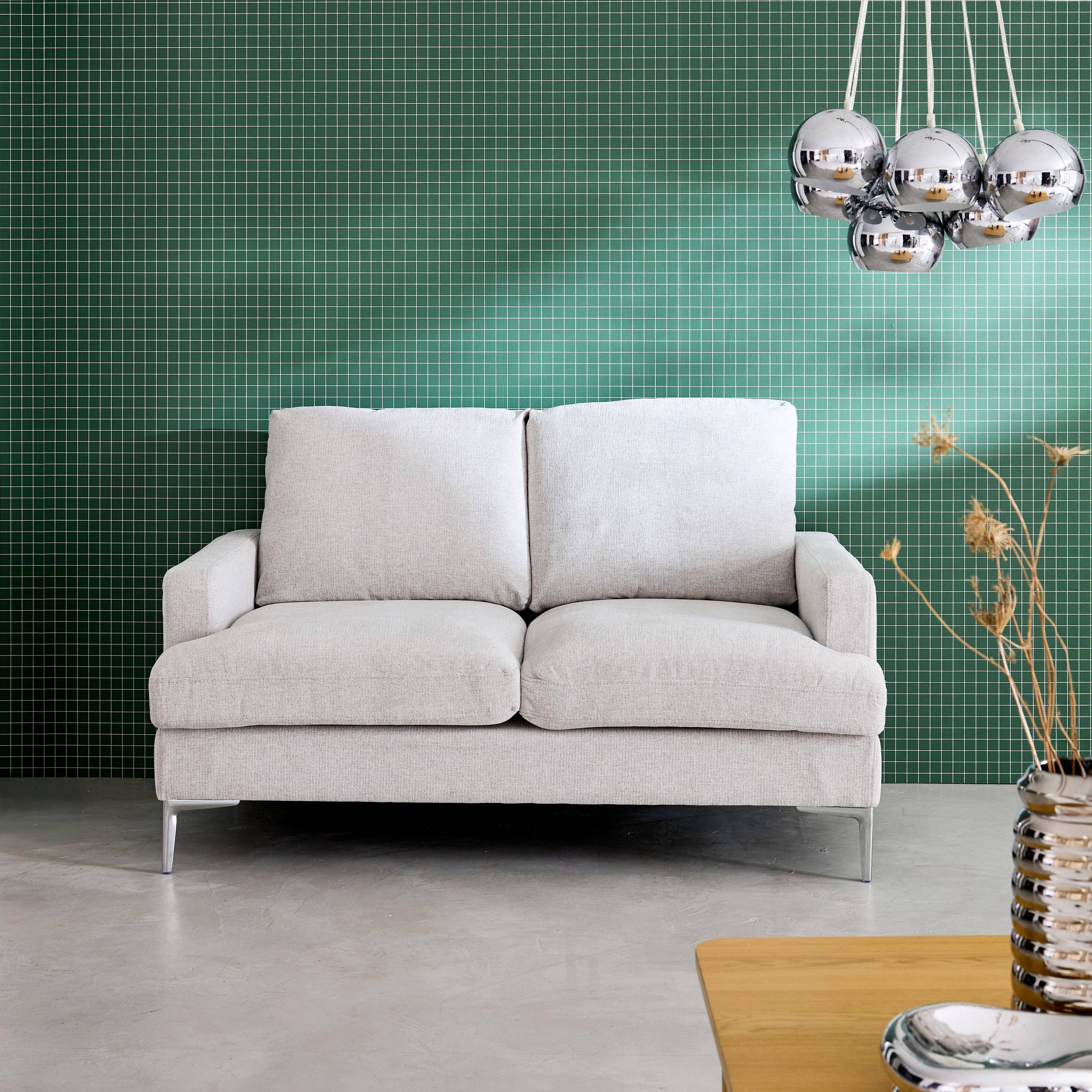 2-Sitzer-Sofa mit antikweißem Stoffbezug B 143 x T 90 x H 89 cm - Hans Photo1