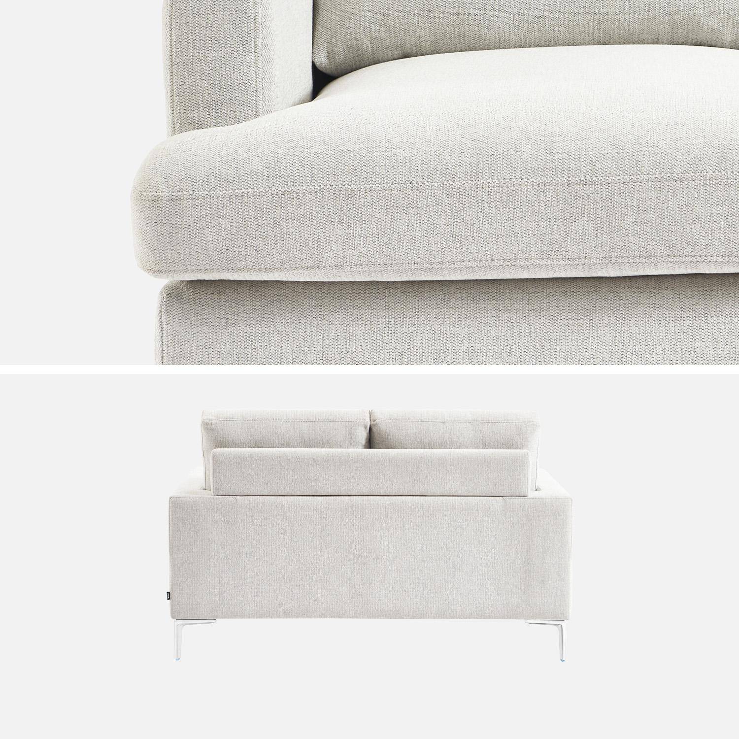 Canapé 2 places en tissu blanc cassé L 143 x P 90 x H 89cm - Hans,sweeek,Photo5