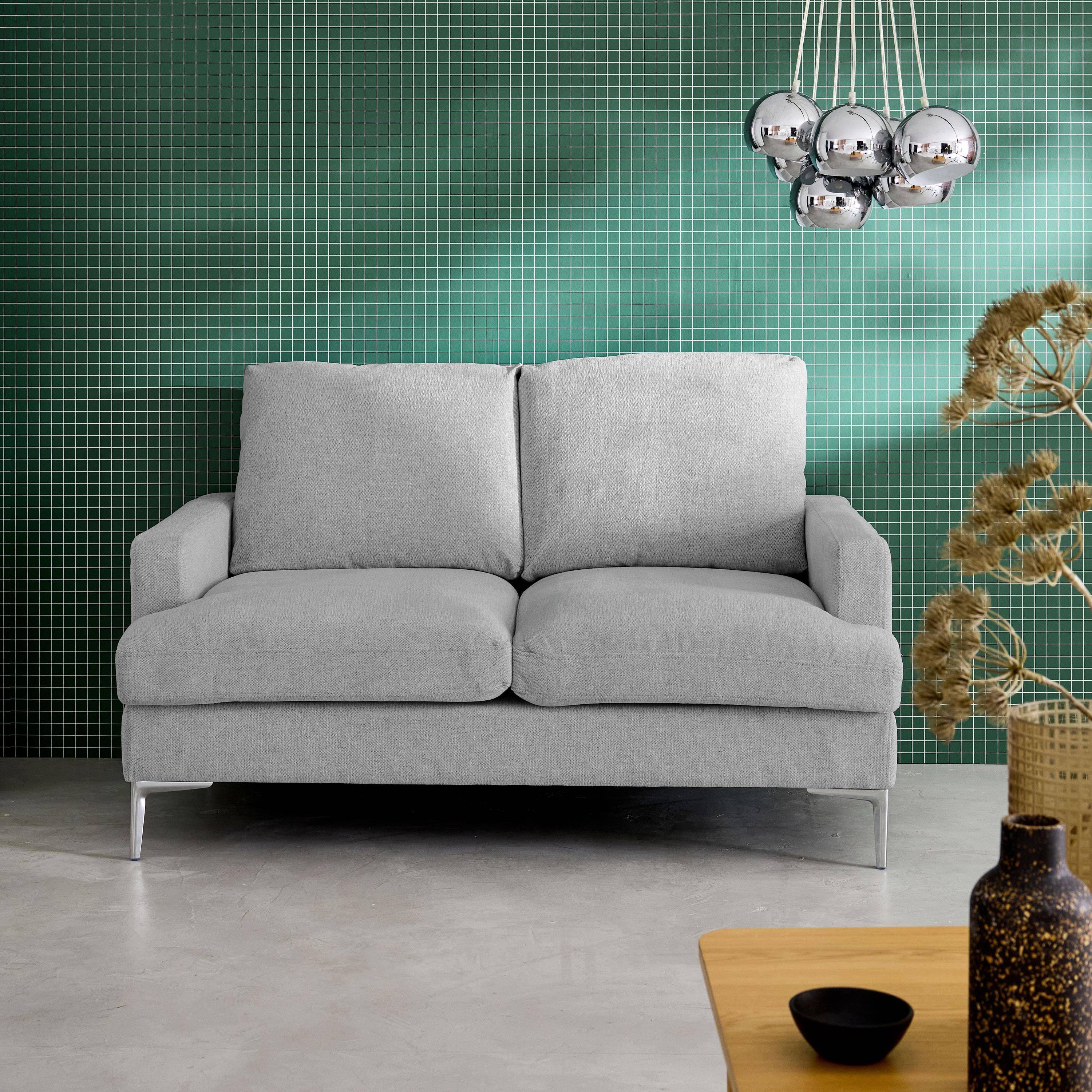 2-Sitzer-Sofa mit hellgrauem Stoffbezug B 143 x T 90 x H 89 cm - Hans,sweeek,Photo1