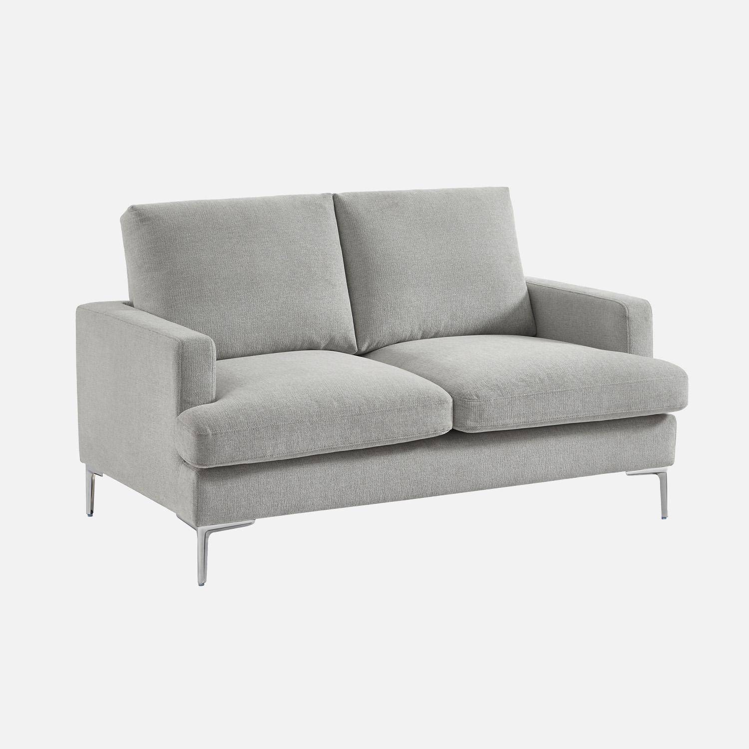 2-Sitzer-Sofa mit hellgrauem Stoffbezug B 143 x T 90 x H 89 cm - Hans,sweeek,Photo5