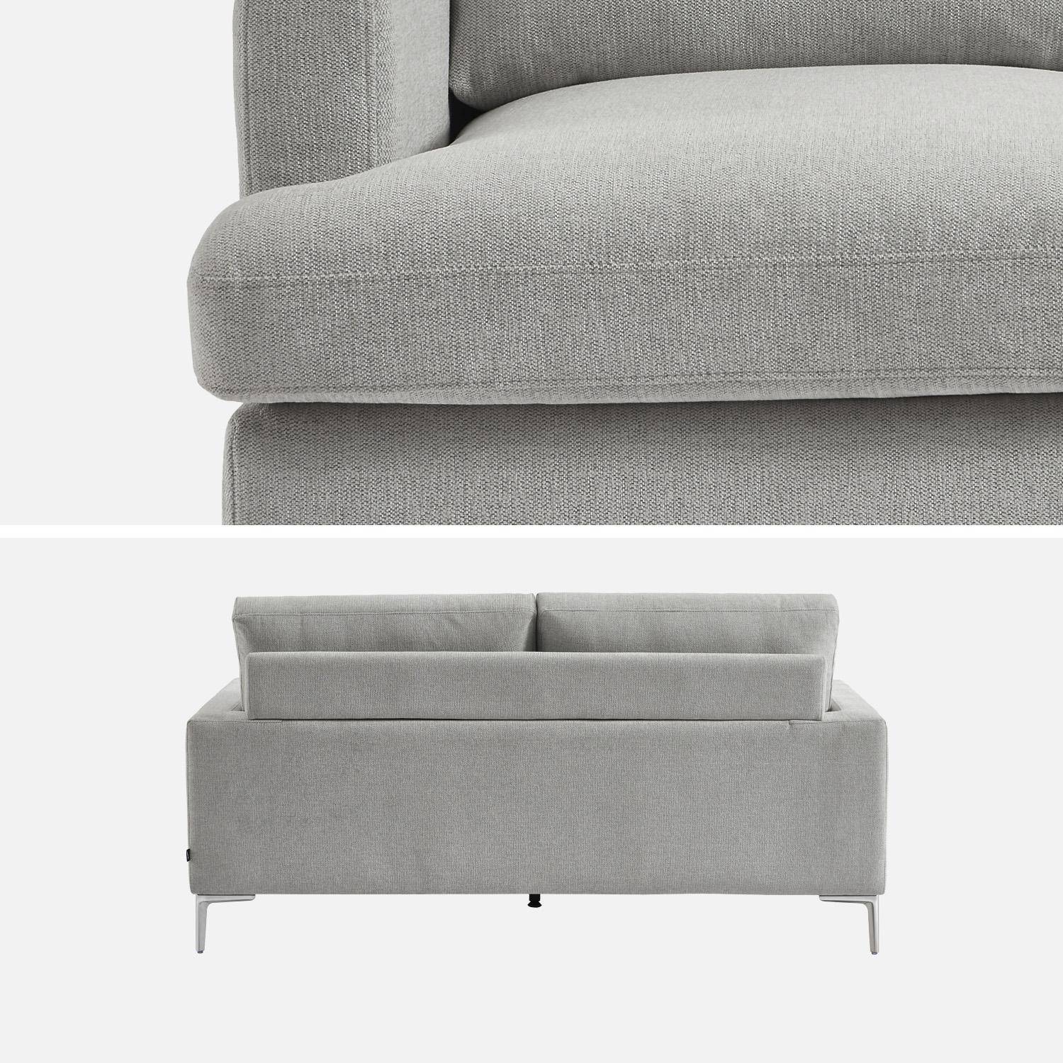 Trzyosobowa sofa z tkaniny w kolorze jasnoszarym, dł. 173 x gł. 90 x wys. 89 cm – Hans,sweeek,Photo5