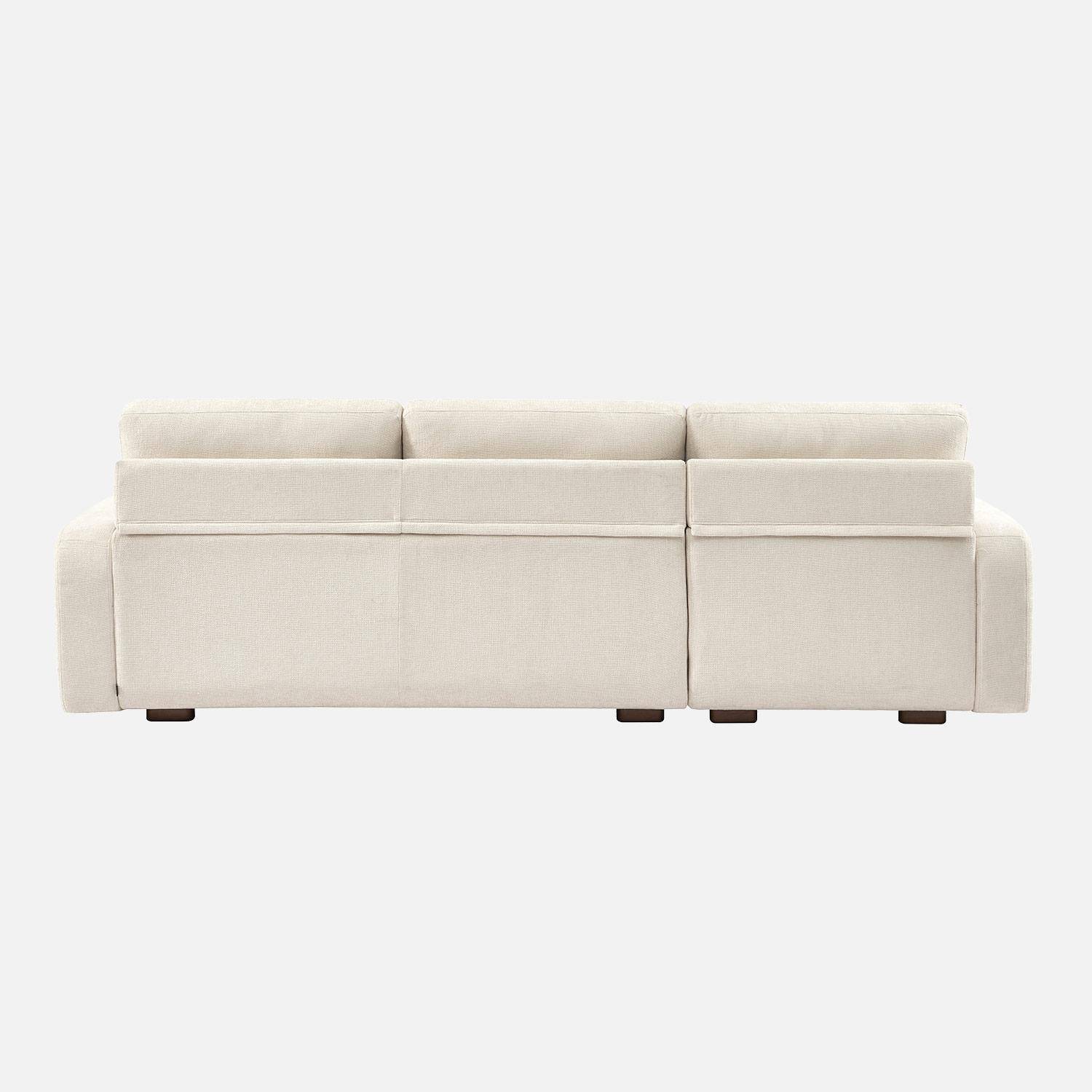 Canapé d'angle gauche 3 places tissu blanc cassé L 260 x P 88 / 139cm / x H 87cm - Dany Photo3