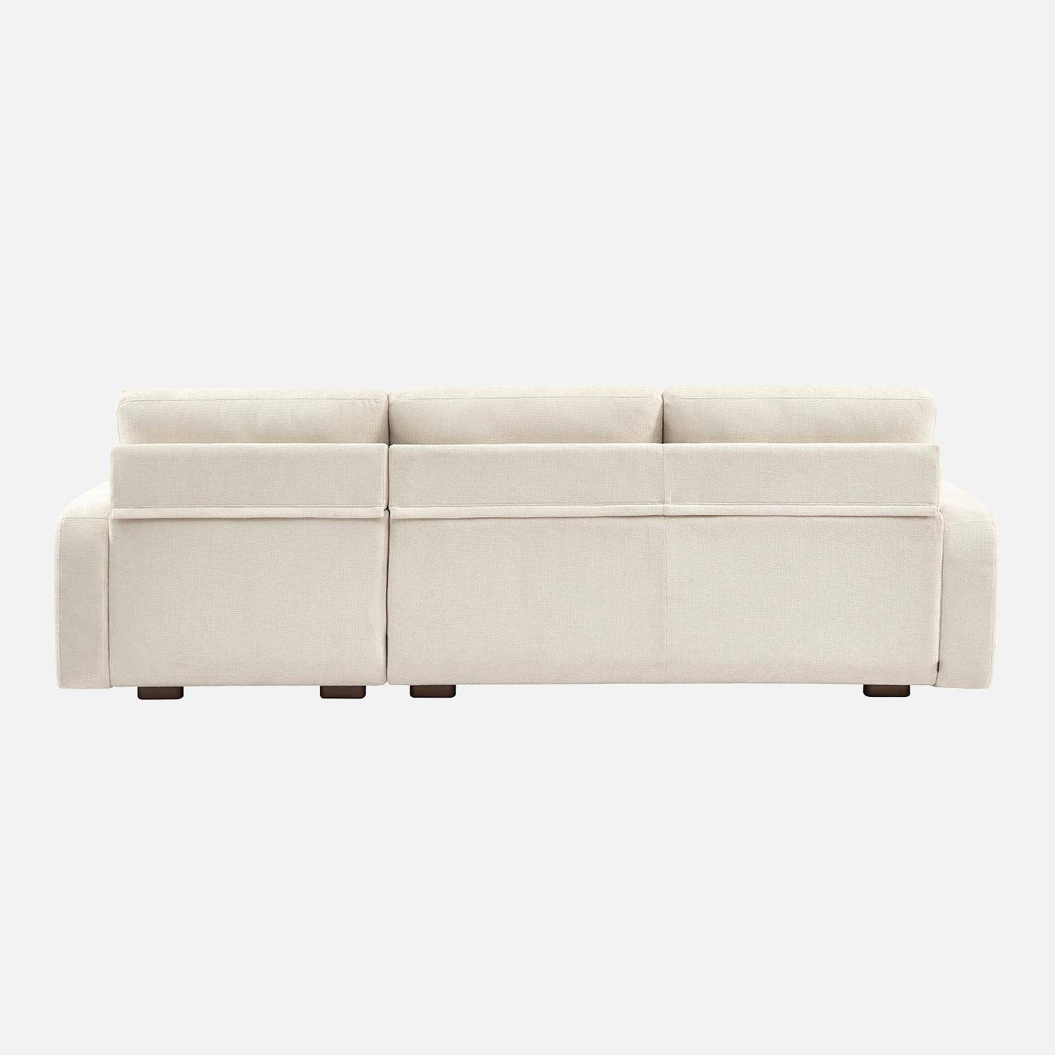 Canapé d'angle gauche 3 places tissu blanc cassé L 260 x P 88 / 139cm / x H 87cm - Dany Photo3