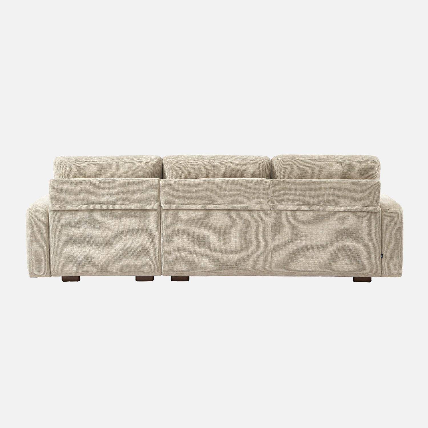 Canapé d'angle gauche 3 places tissu beige L 260 x P 88 / 139cm / x H 87cm - Dany Photo3