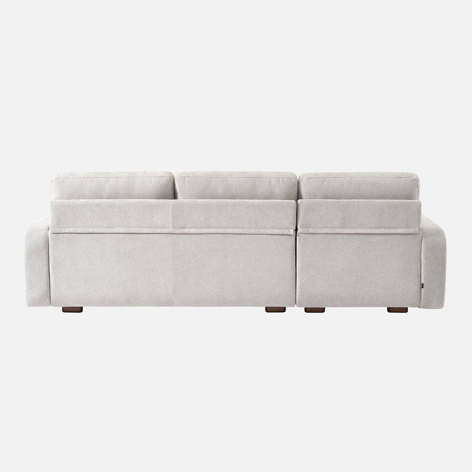 Canapé d'angle gauche 3 places tissu gris clair L 260 x P 88 / 139cm / x H 87cm - Dany Photo3