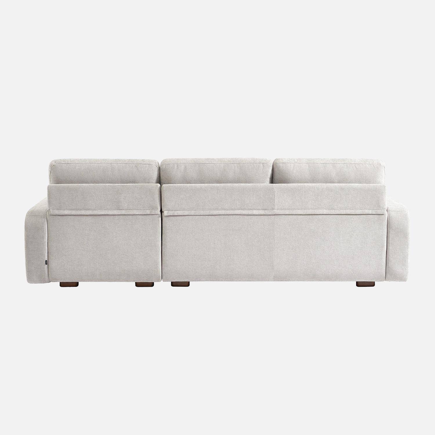 Canapé d'angle gauche 3 places tissu gris clair L 260 x P 88 / 139cm / x H 87cm - Dany Photo3