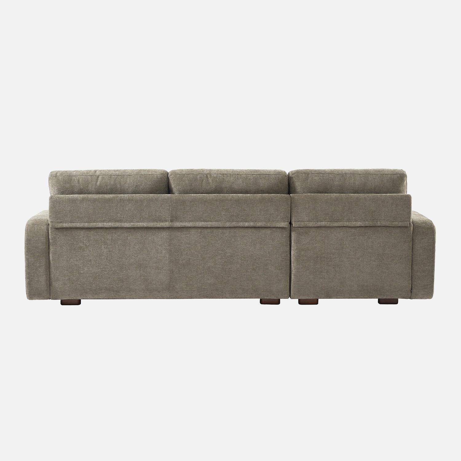 Canapé d'angle gauche 3 places tissu vert de gris L 260 x P 88 / 139cm / x H 87cm - Dany Photo3