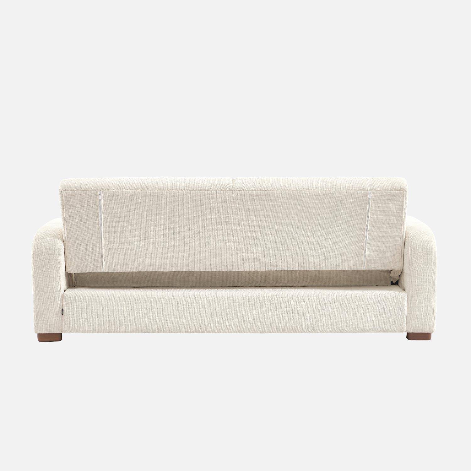 3-zits slaapbank stof gebroken wit L 211 x D 92 x H 85cm - Dany,sweeek,Photo6