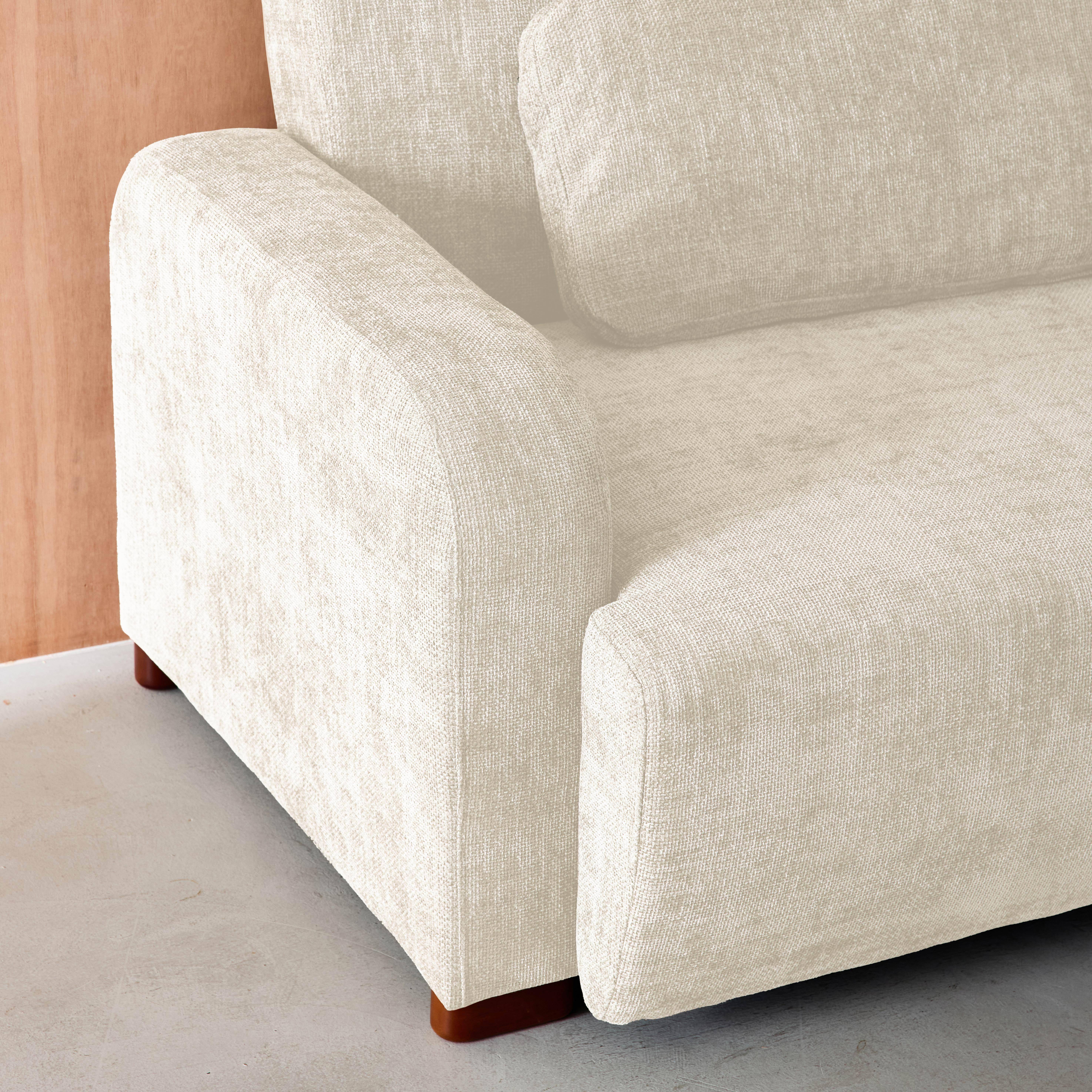 Divano letto 3 posti in tessuto, Dany, Bianco sporco, 211x92x85 cm,sweeek,Photo4