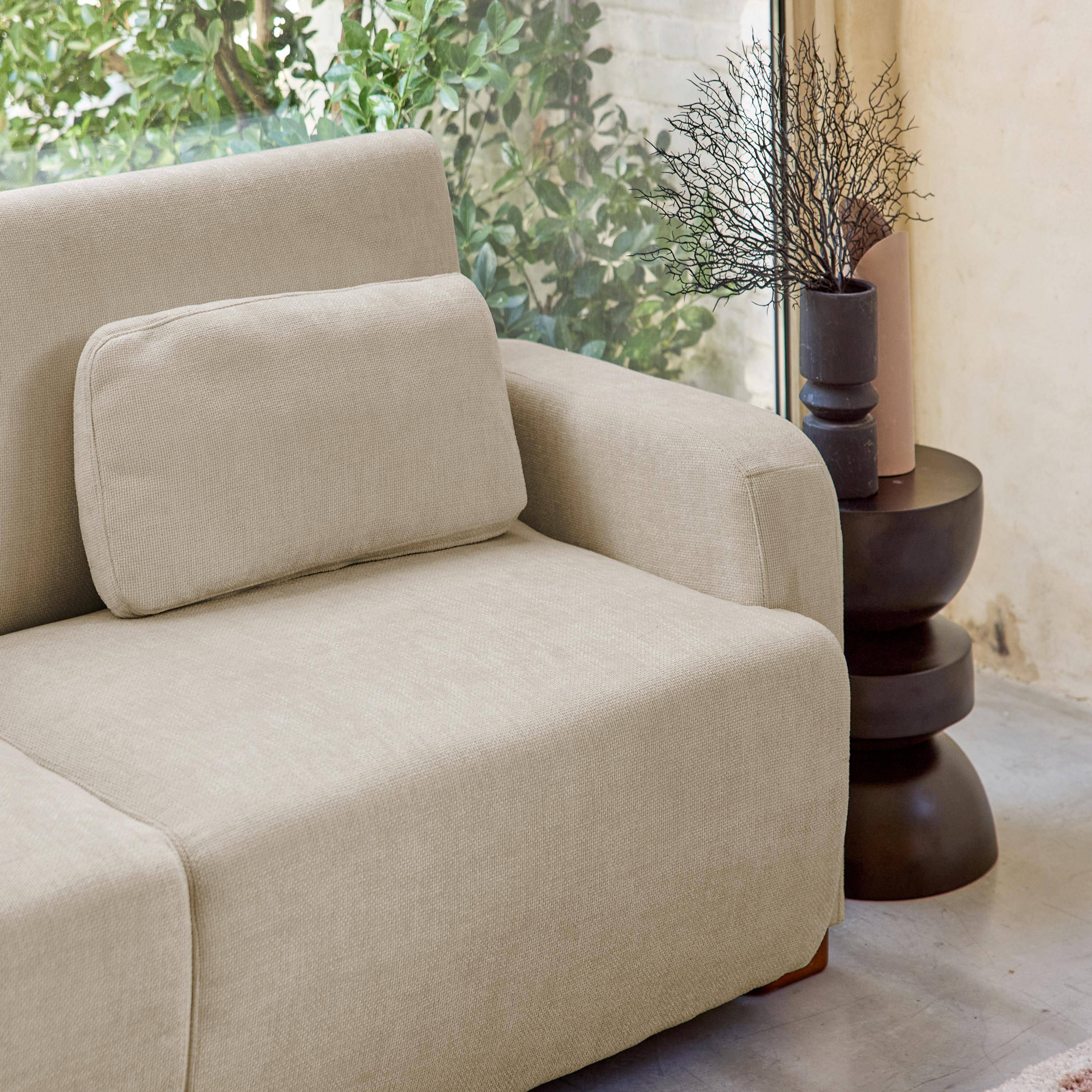 3-Sitzer Schlafsofa mit Stoffbezug in beige B 211 x T 92 x H 85 cm - Dany Photo3