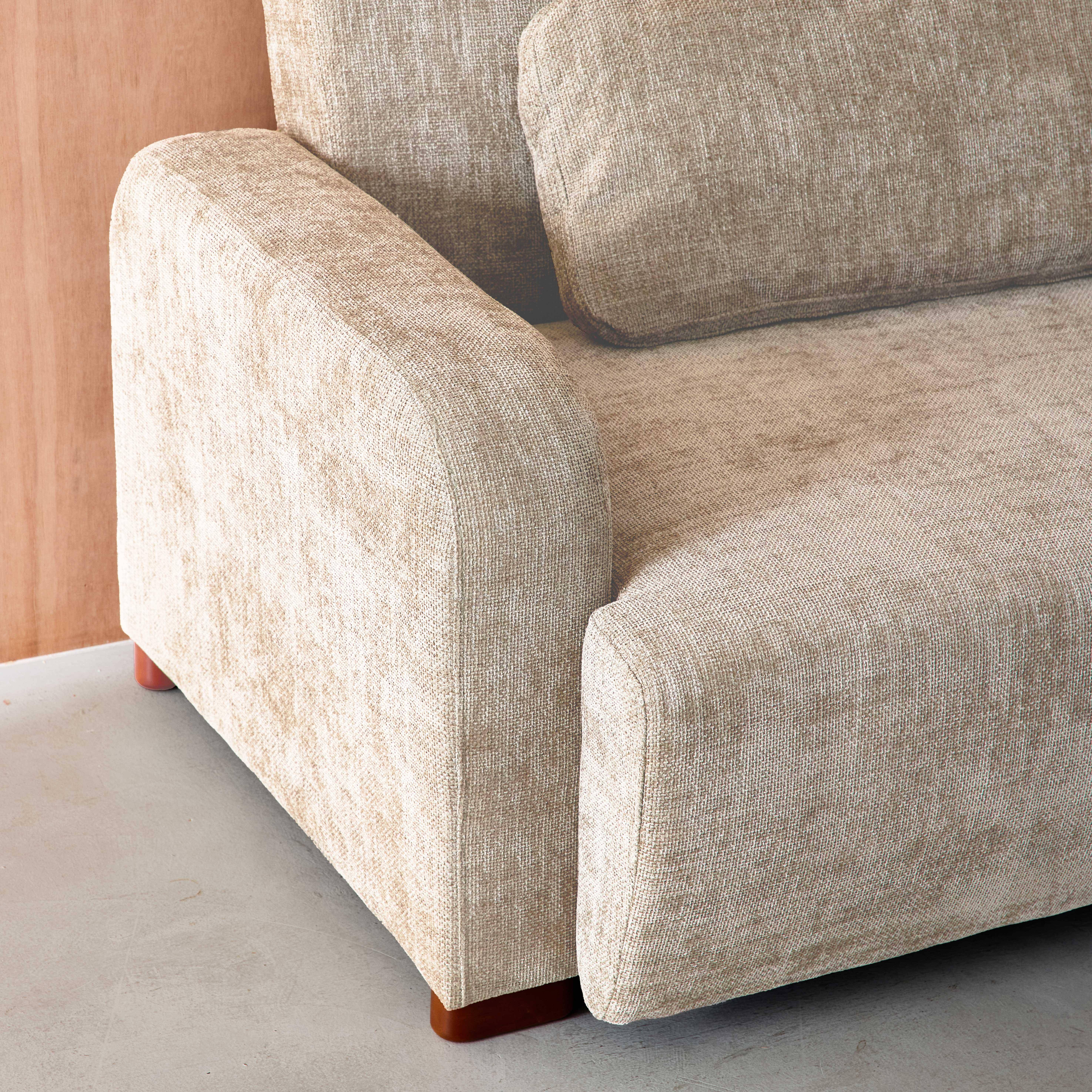 Divano letto 3 posti in tessuto, Dany, Beige, 211x92x85 cm,sweeek,Photo4