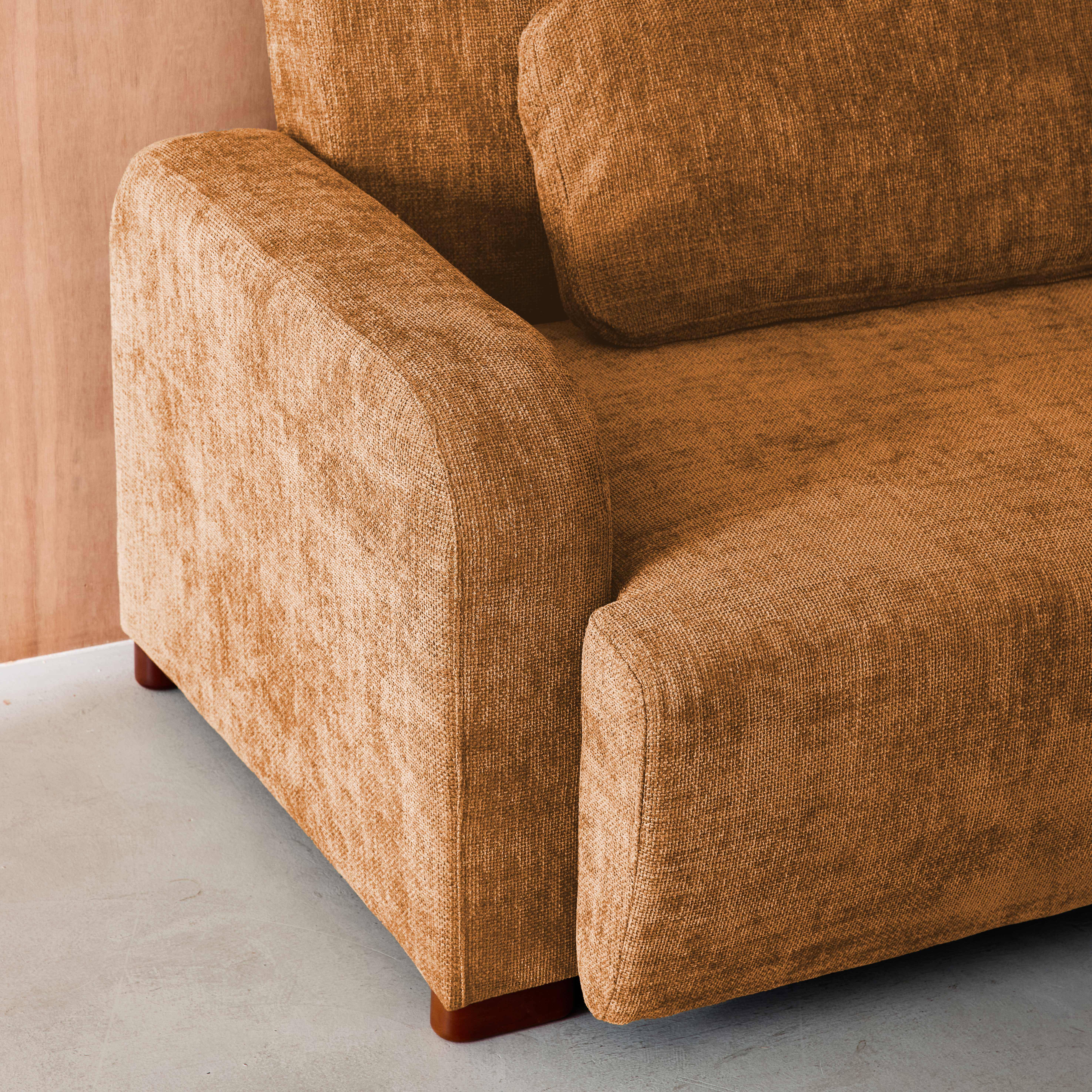 Divano letto 3 posti in tessuto, Dany, Color ruggine, 211x92x85 cm,sweeek,Photo4