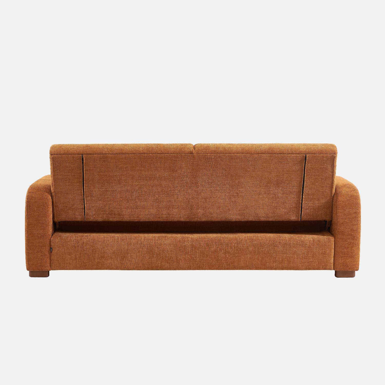 3-Sitzer Schlafsofa mit rostfarbenem Stoffbezug B 211 x T 92 x H 85 cm - Dany,sweeek,Photo6