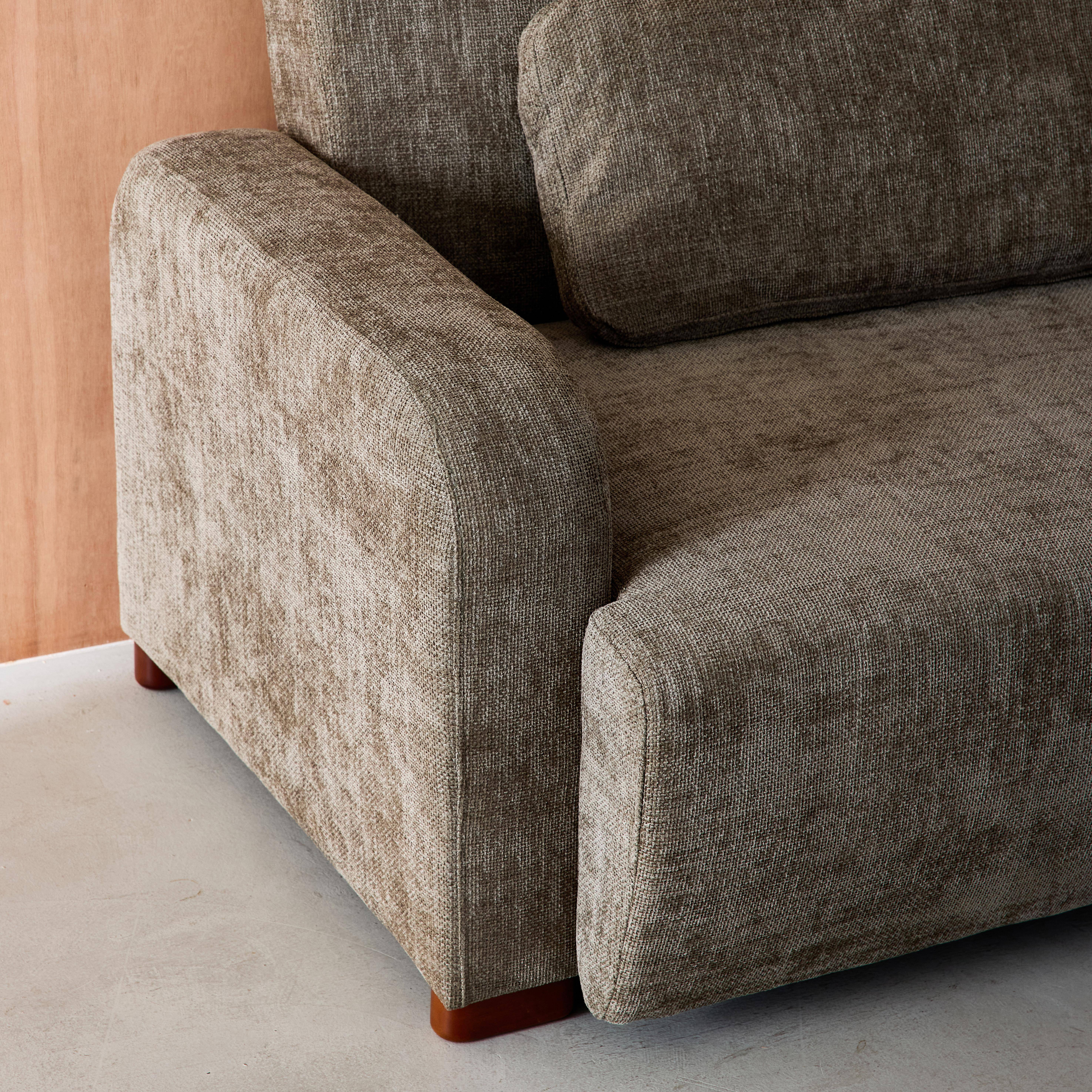 Divano letto 3 posti in tessuto, Dany, Verde grigio, 211x92x85 cm Photo4