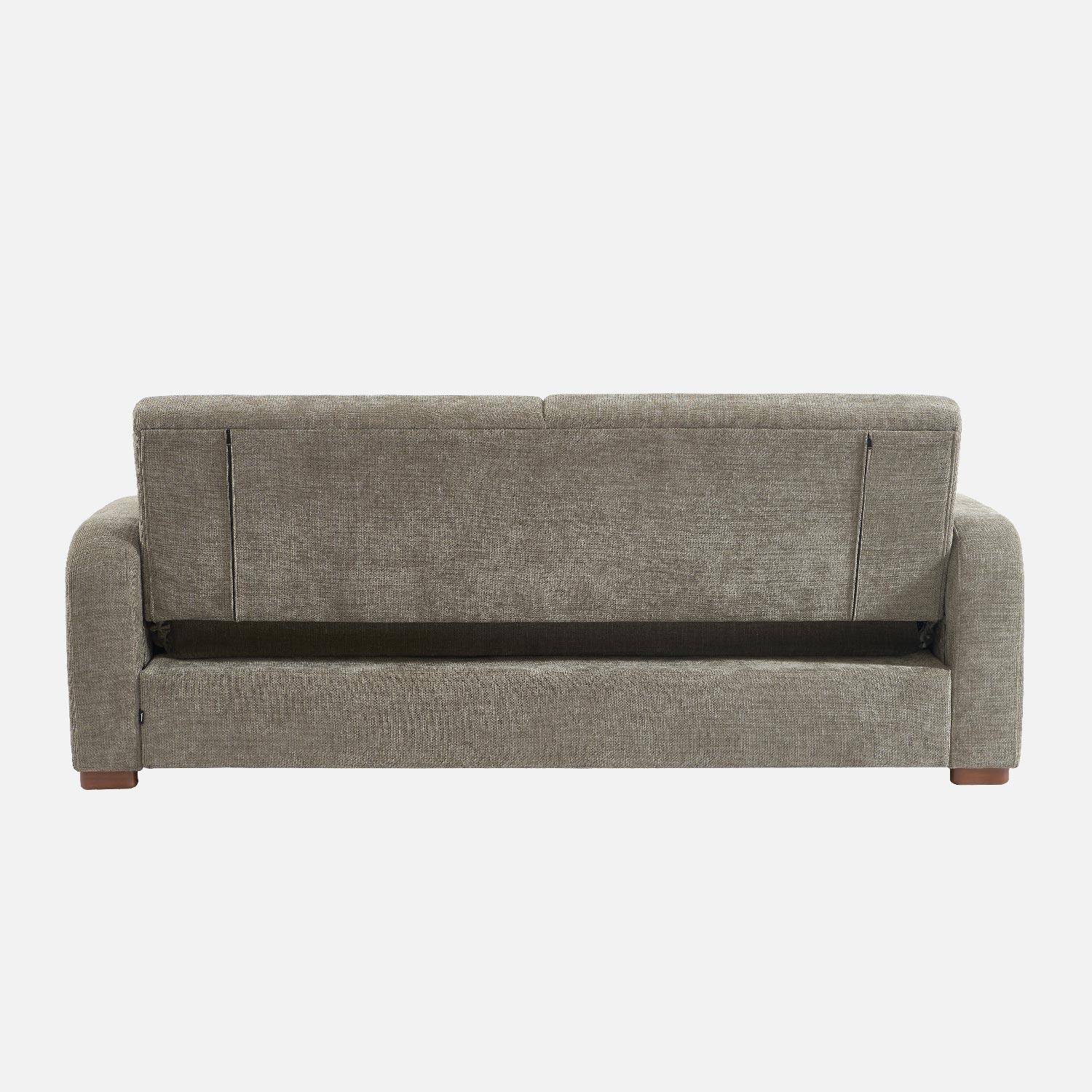 Canapé convertible 3 places tissu vert de gris L 211 x P 92 x 85cm  - Dany,sweeek,Photo6