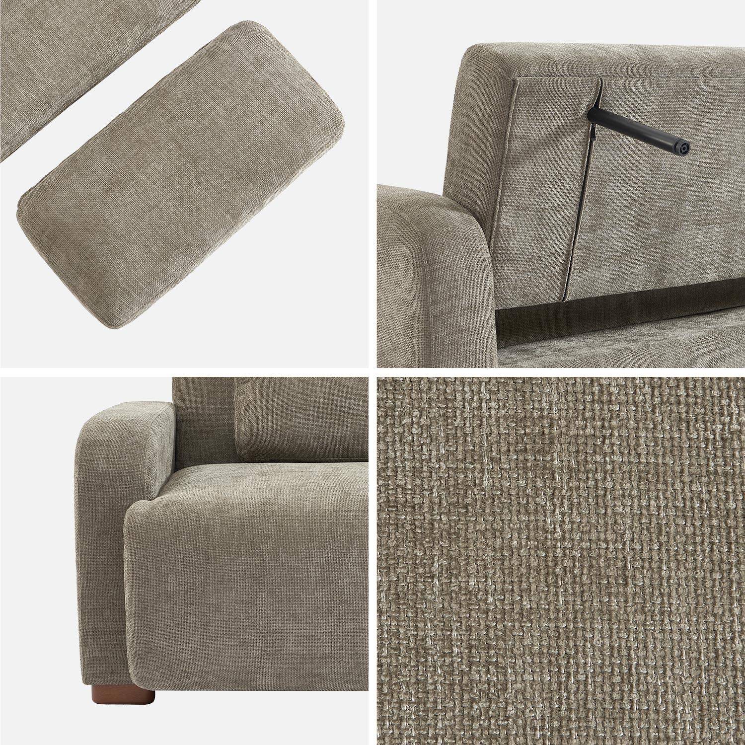 3-Sitzer Schlafsofa mit Stoffbezug in graugrün B 211 x T 92 x H 85 cm - Dany,sweeek,Photo6