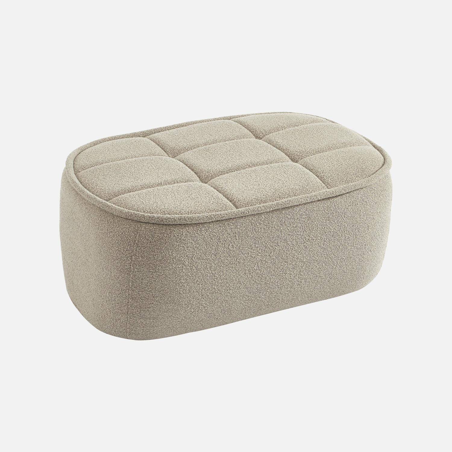 Cadeirão boucle texturizada 1 lugar + descanso para pés, Boni, Beige, 93x104x85 cm Photo3