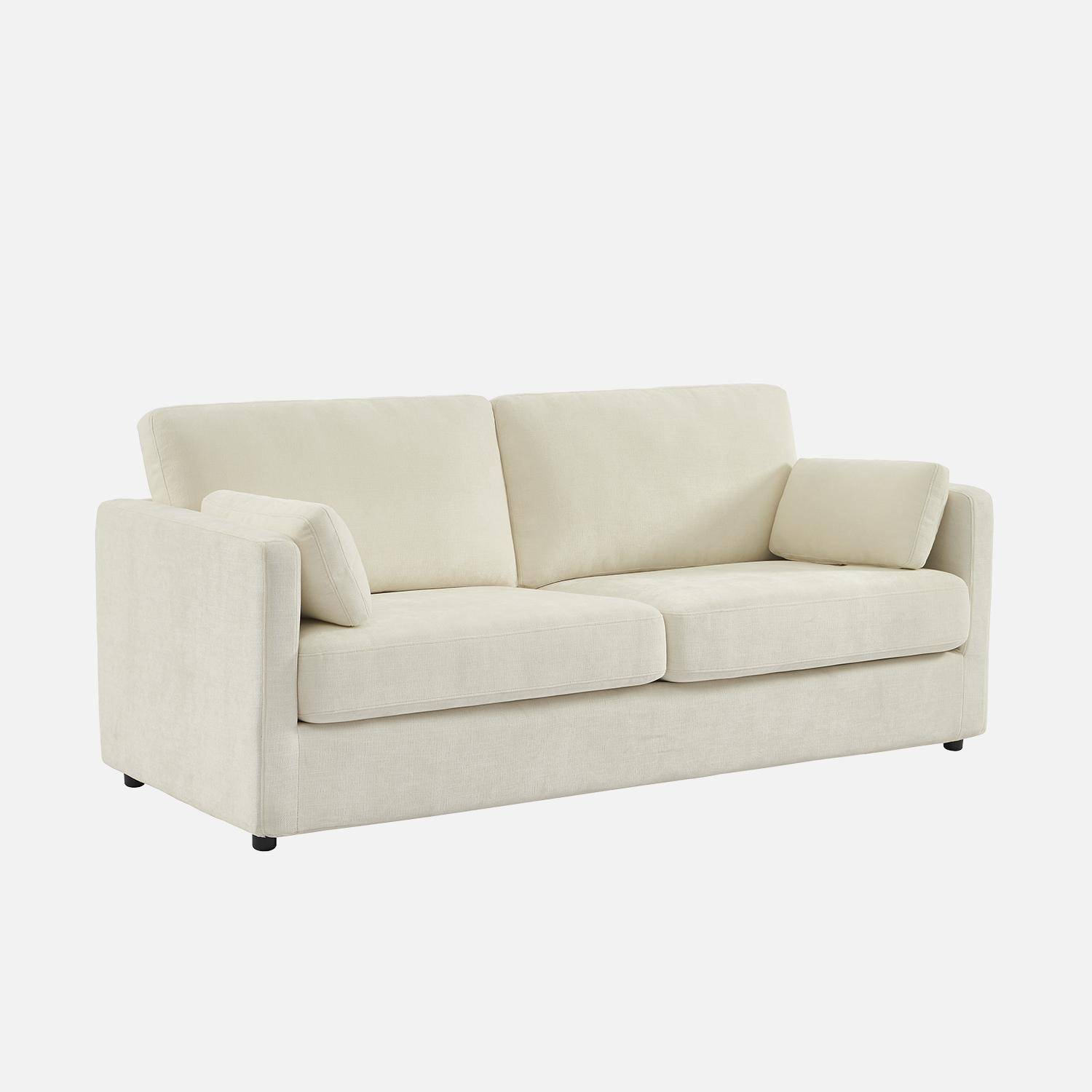 Dwuosobowa sofa z zdejmowanym pokrowcem, biały materiał, dł. 198 x gł. 88 x wys. 85 cm – Neo,sweeek,Photo6