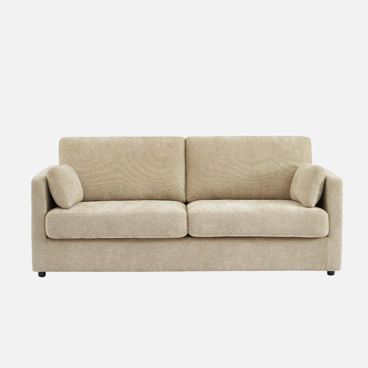 Sofá de 2 plazas desenfundable de tela, Neo, Beige, 198x88x85 cm Photo2